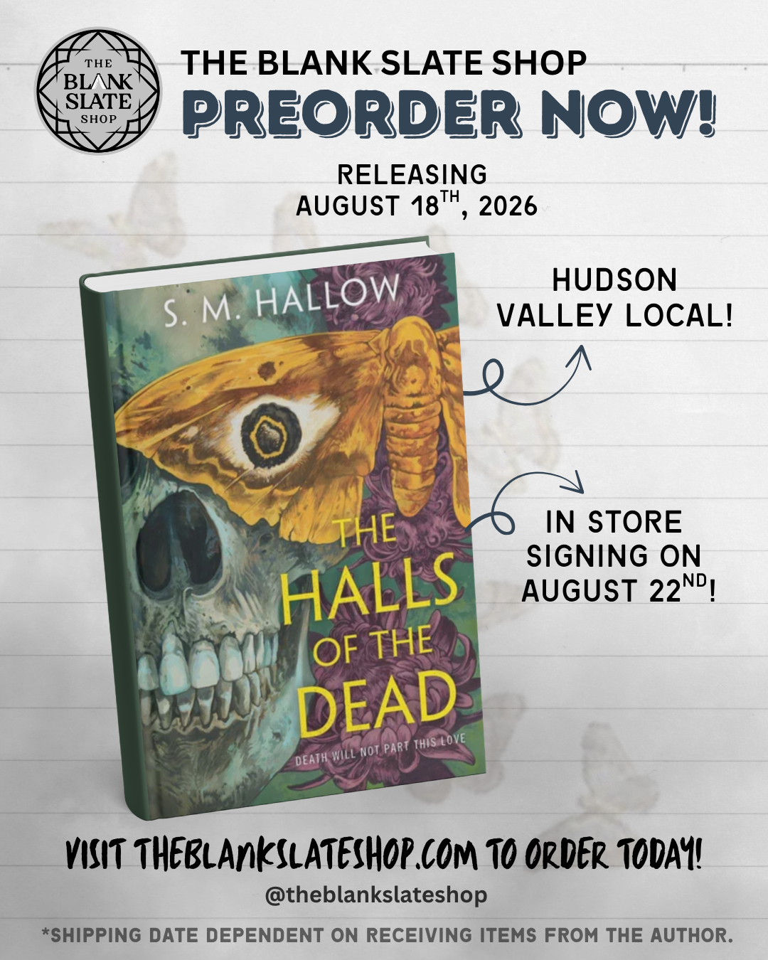 The Halls of the Dead by S.M. Hallow - IN STORE SIGNING AUGUST 22ND