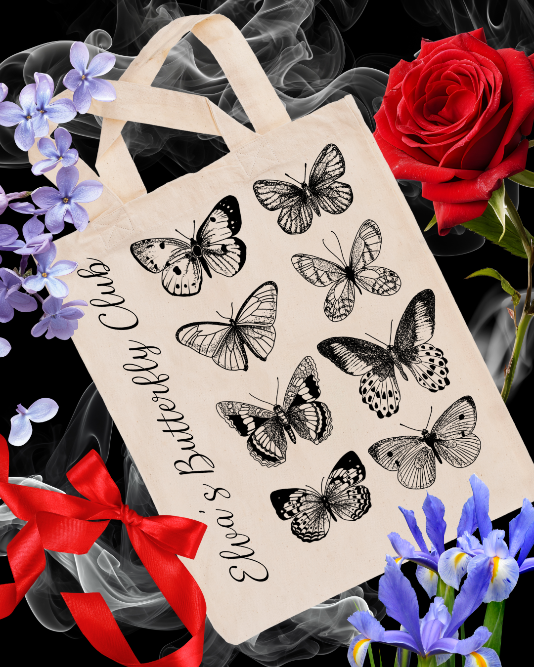 Elva's Butterfly Club Flash Tote Bag