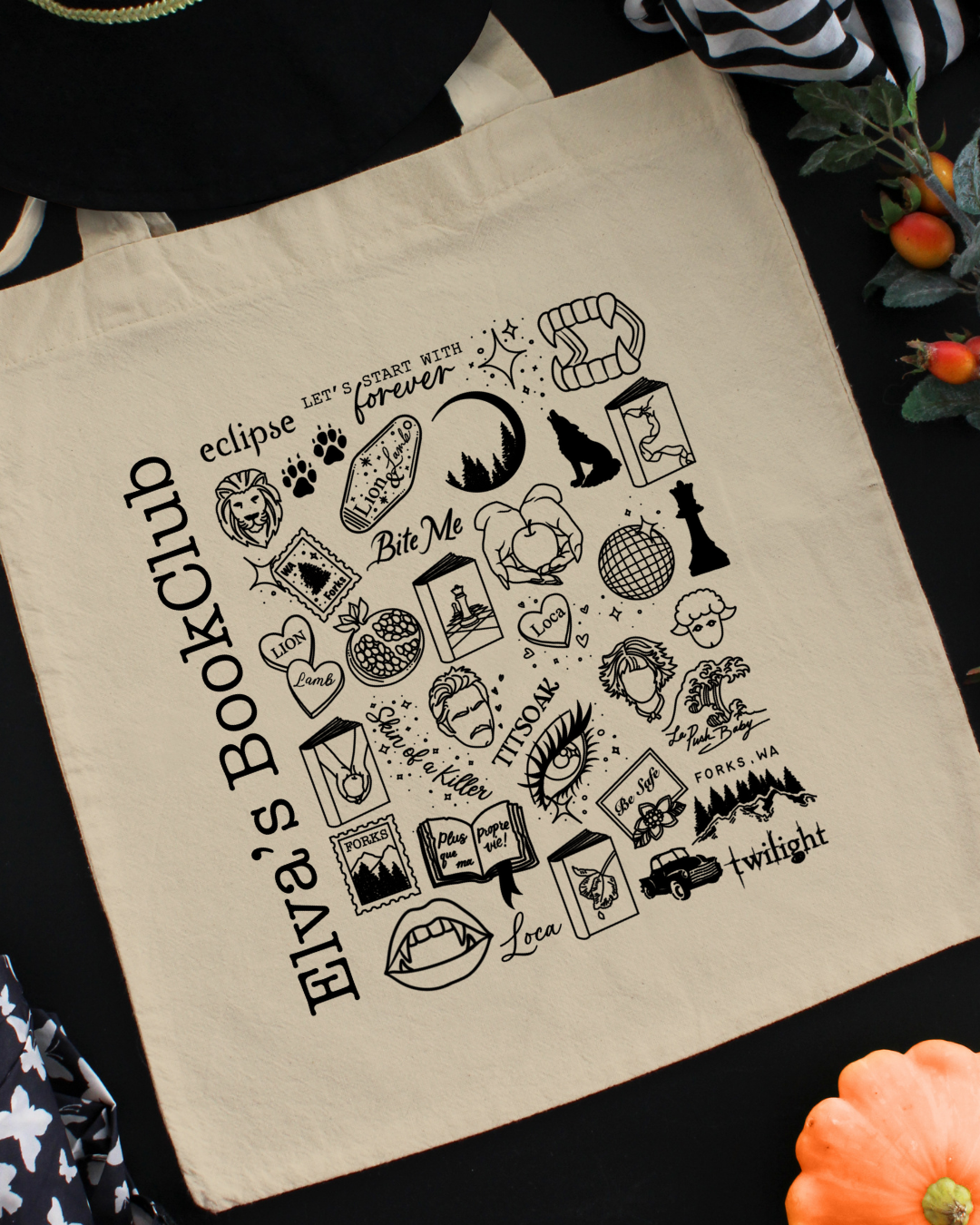 Elva’s Book Club - Hoa Hoa Hoa Flash Tote Bag