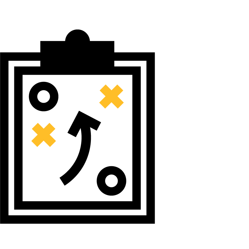 Graphic icon of a playbook.