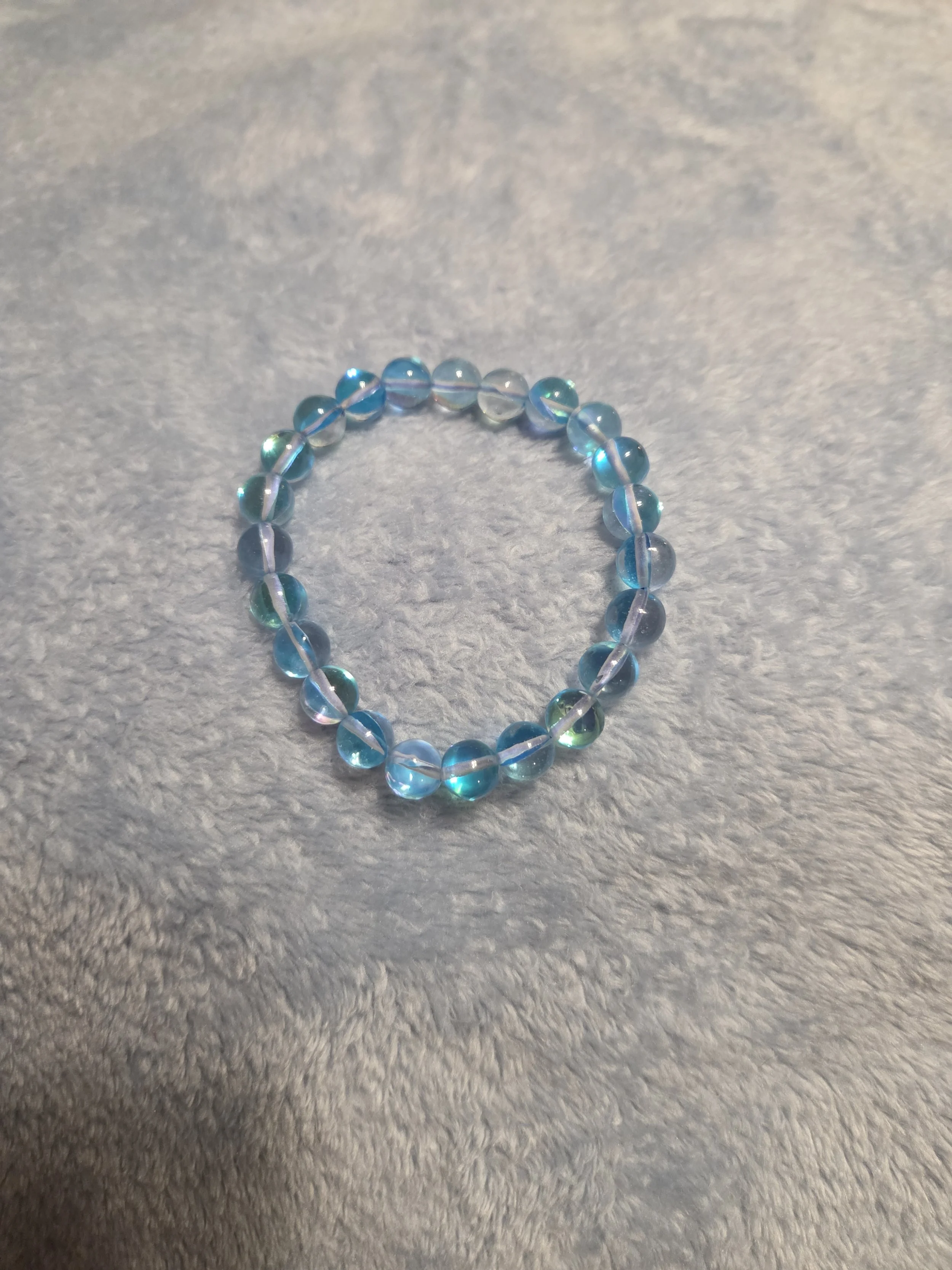 Aquamarine Stretch Bracelet DEW Flow | Natural Gemstone Beads | Throat Chakra Clarity, Calm Courage & Serene Expression | Divine Exchange Within