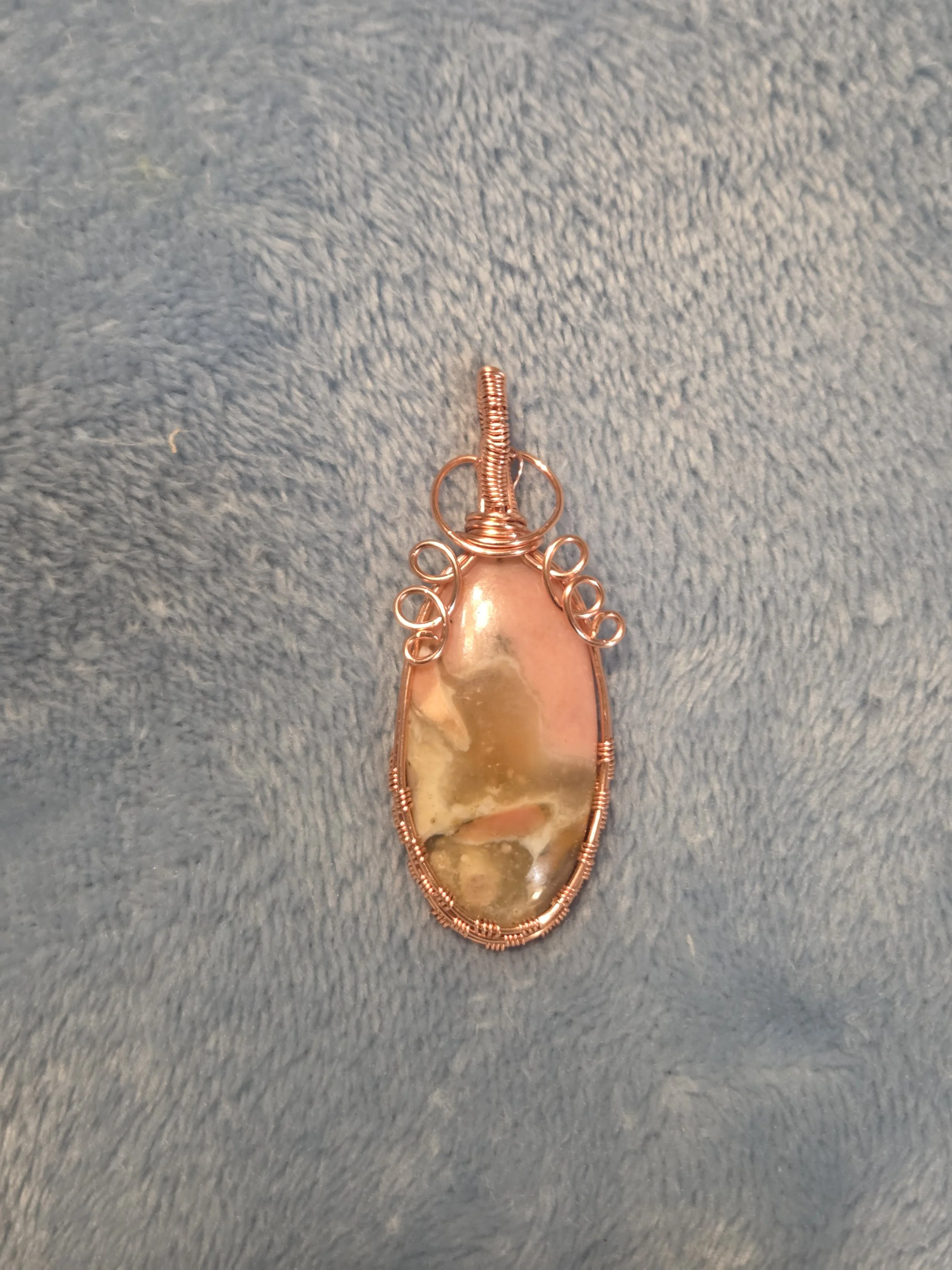 Peruvian Pink Opal Wire-Wrapped Pendant – Copper "Gentle Heart & Emotional Renewal: Peruvian Pink Opal Pendant"