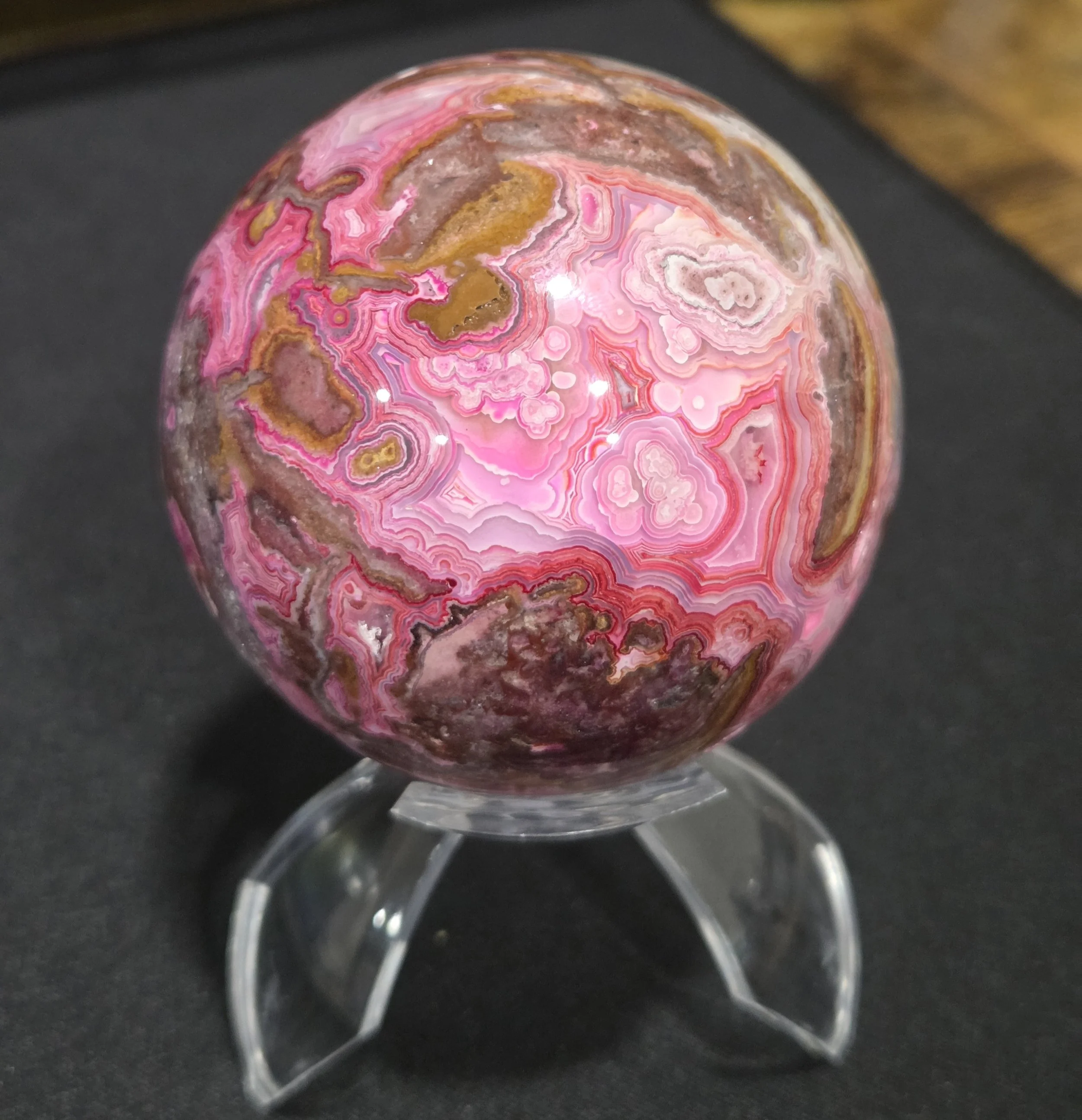 Ruby in Fuchsite Sphere DEW Flare | Polished Crystal Ball | Heart Chakra Love, Courage & Emotional Harmony | Divine Exchange Within