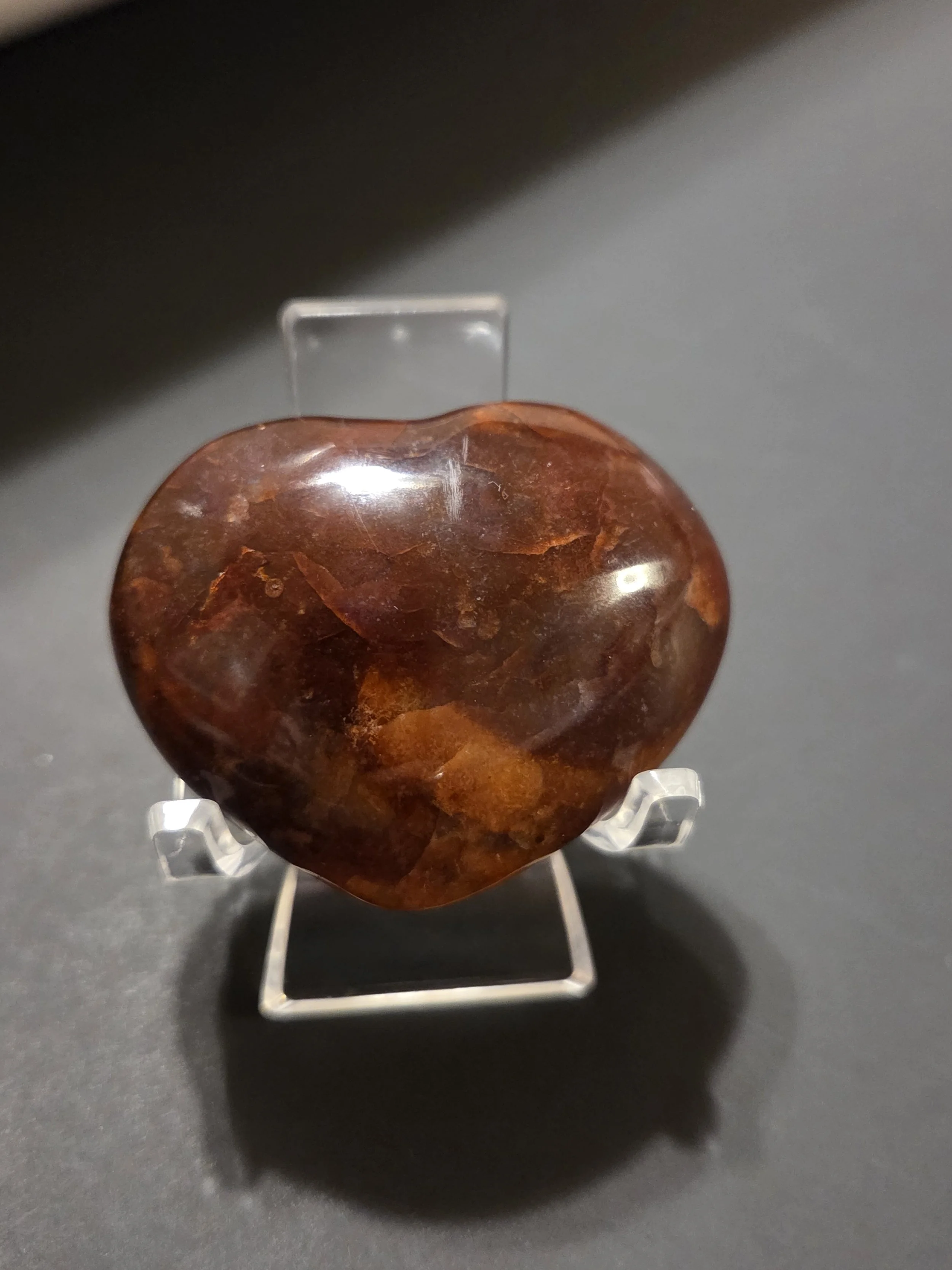 Carnelian Agate | Polished Agate Heart Stone | Grounding & Creativity Crystal | One of a Kind