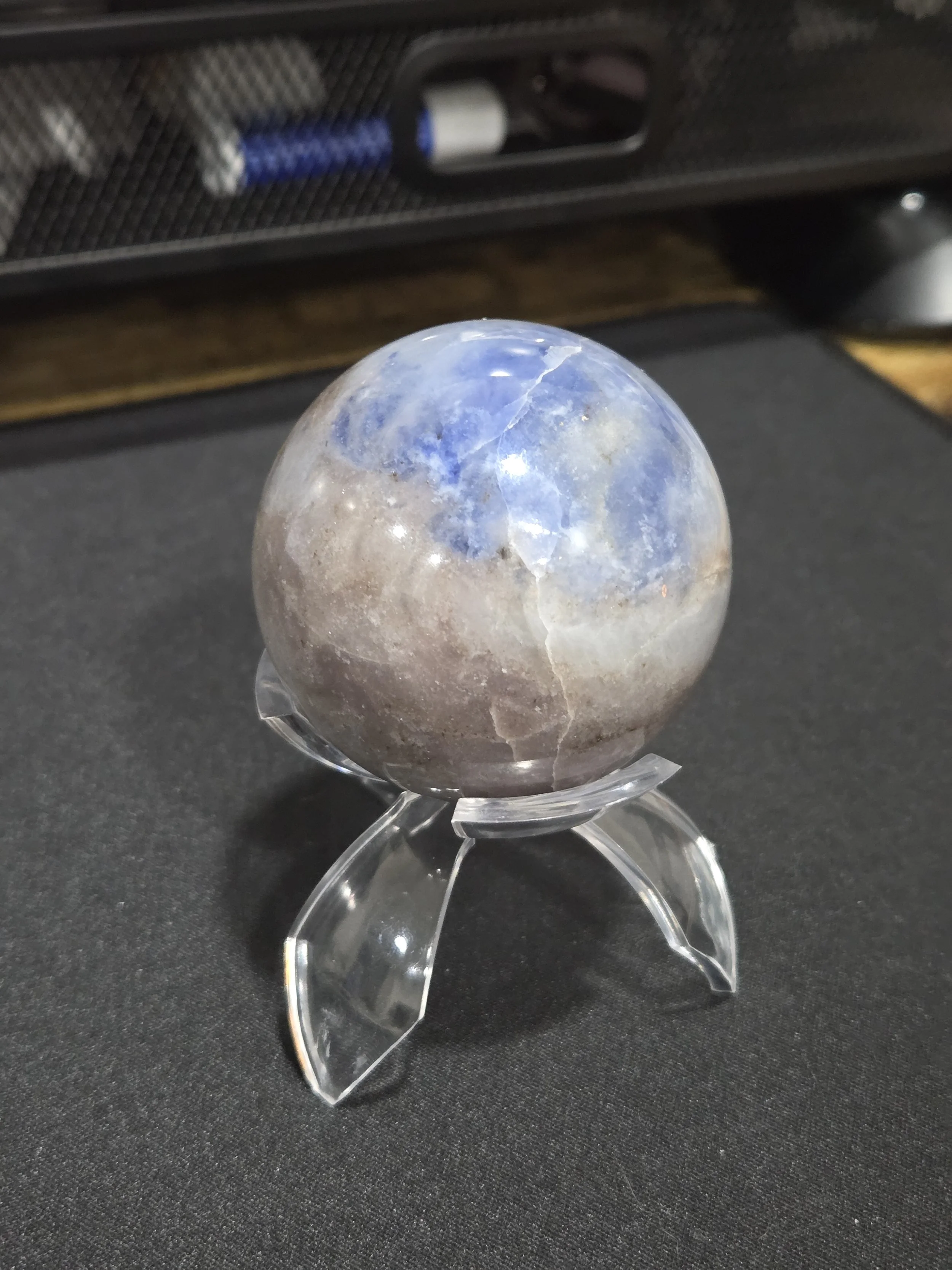 Afghanite Sphere DEW Flare | Polished Crystal Ball | Third Eye & Crown Chakra Awakening, Psychic Insight & Spiritual Clarity | Divine Exchange Within
