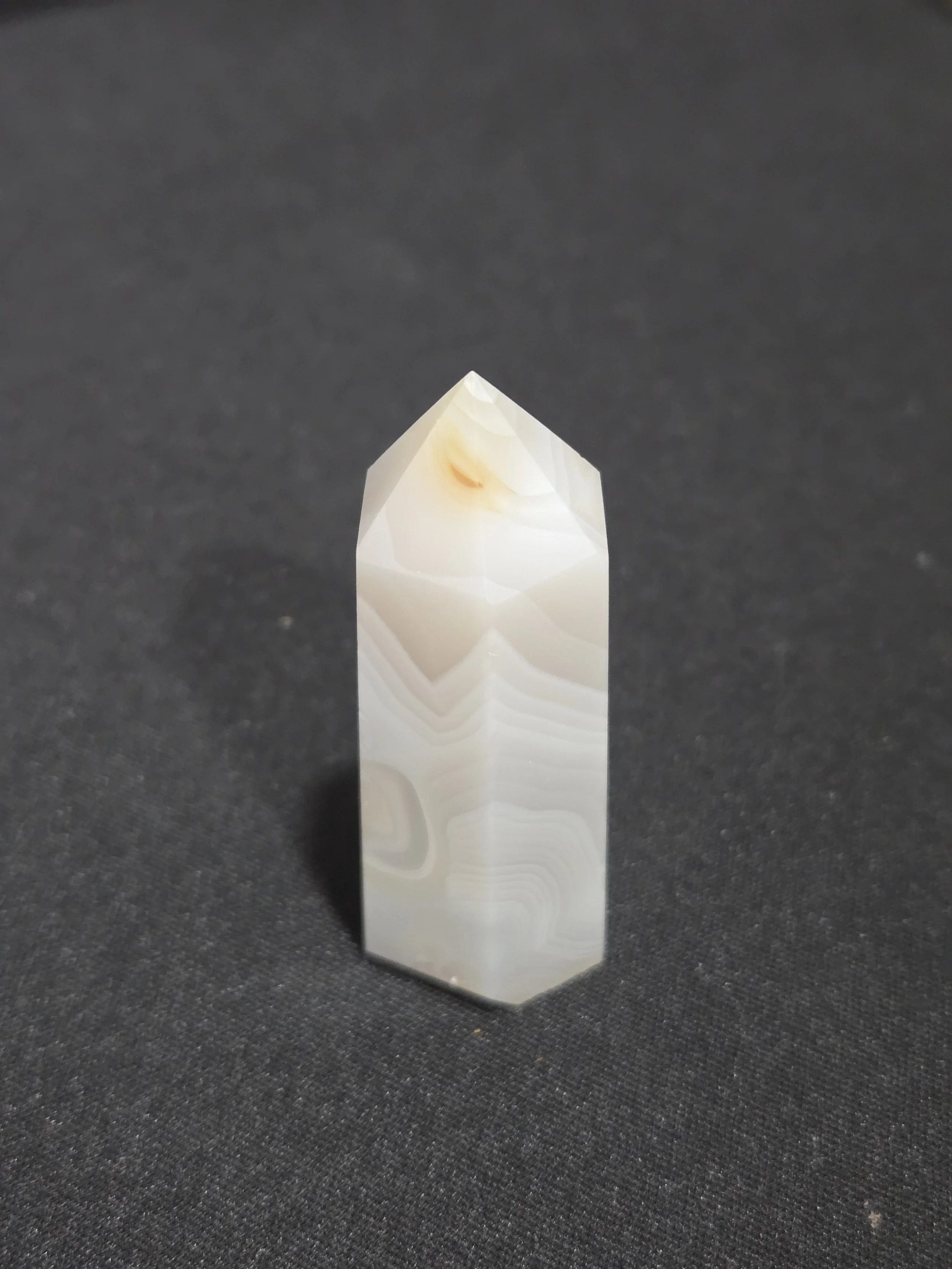 Banded Agate Tower DEW Flare | Hand-Polished Natural Gemstone | Root Chakra Stability, Protection & Gentle Grounding | Divine Exchange Within