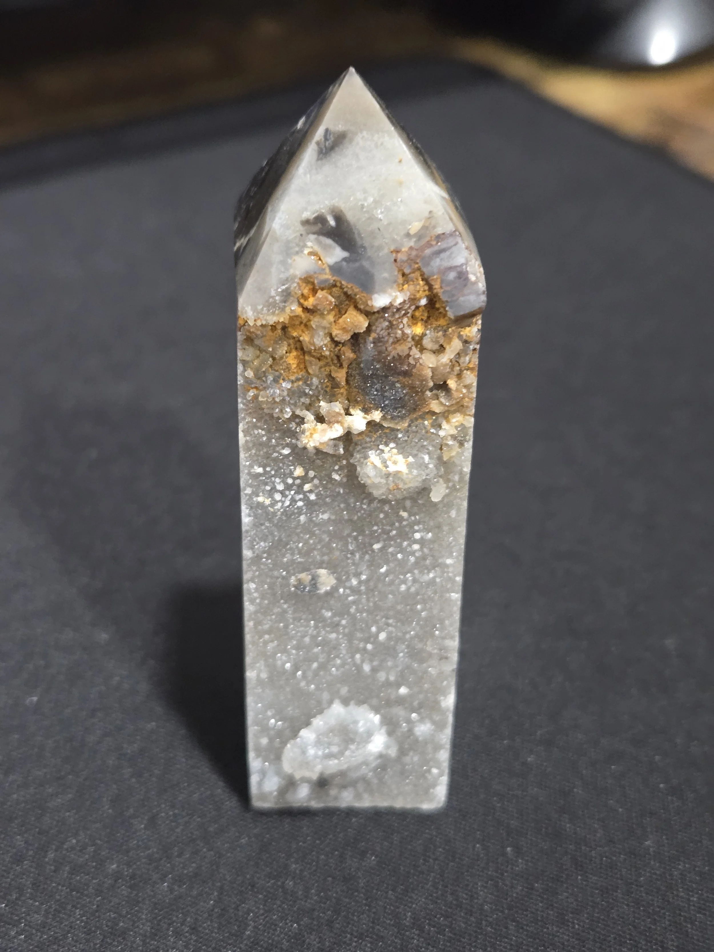 Sphalerite with Druzy Tower DEW Flare | Hand-Polished Natural Gemstone | Root Chakra Grounding, Vitality & Sparkling Abundance | Divine Exchange Within