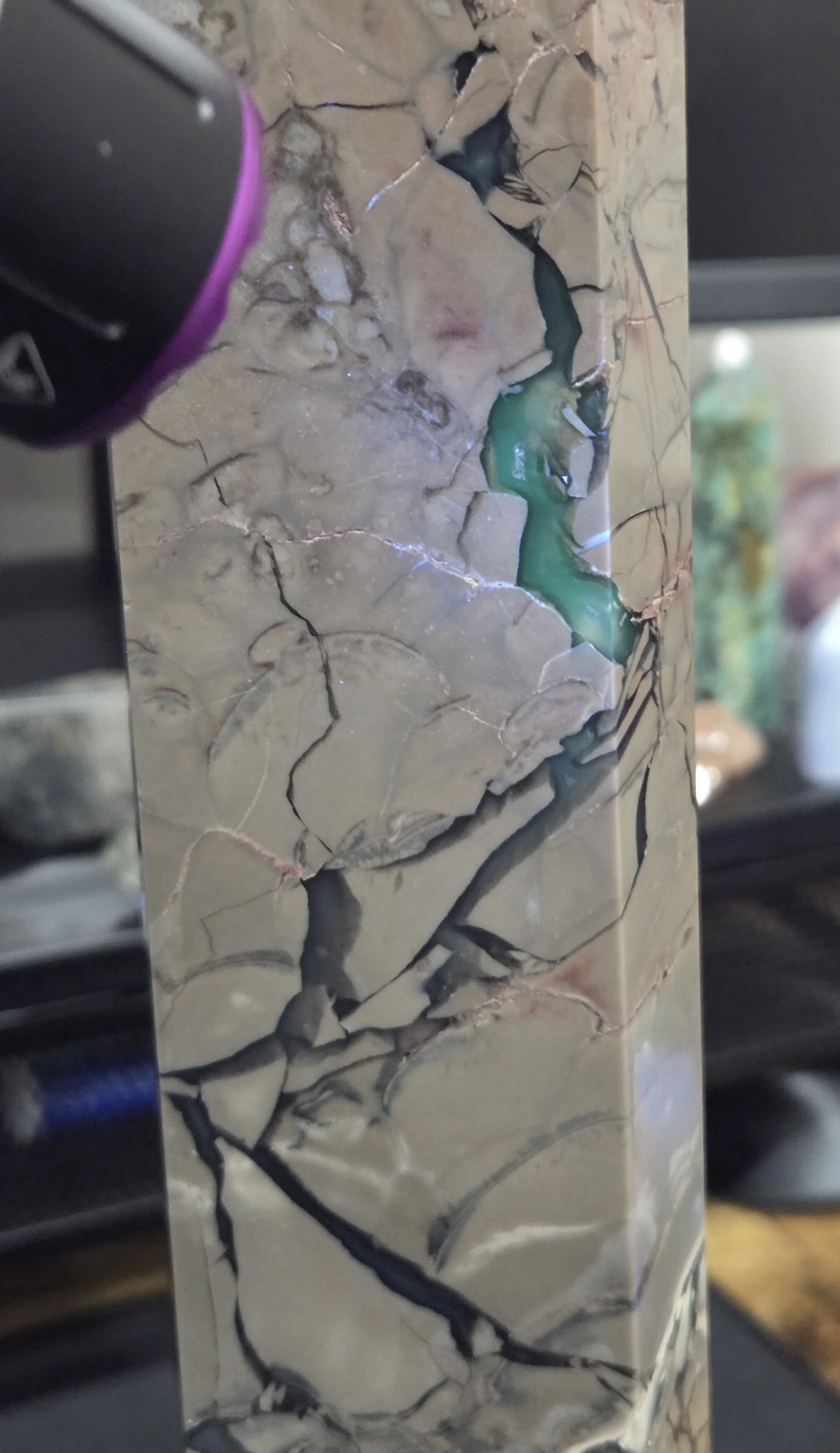 Volcano Agate Tower DEW Flare | Hand-Polished Natural Gemstone | Root Chakra Grounding, Strength & Transformation, Volcanic Resilience & Earth Connection | Divine Exchange Within