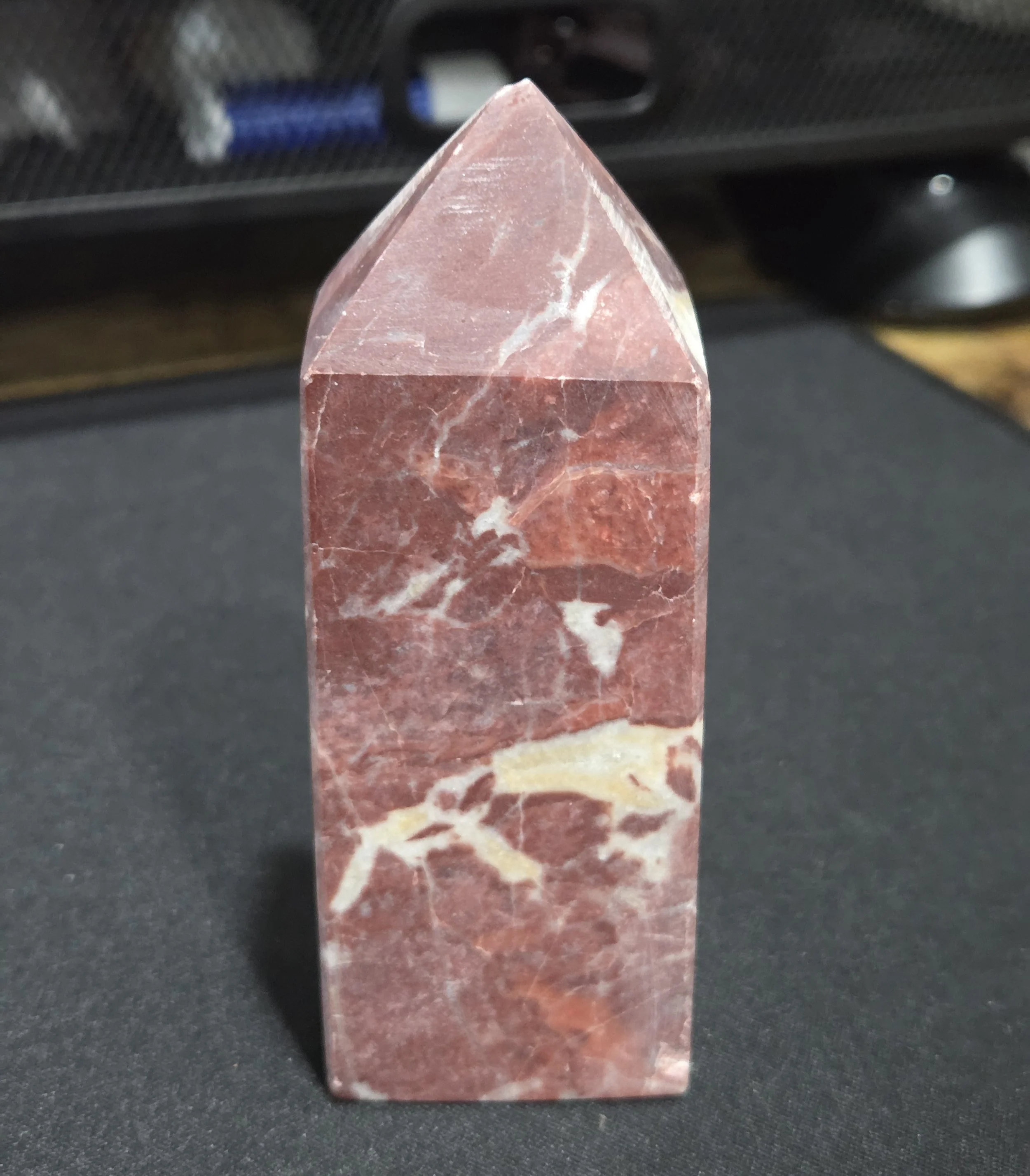 Red Jasper Tower DEW Ground | Polished Natural Crystal Point | Root Chakra Stability, Strength & Nurturing Endurance | Divine Exchange Within
