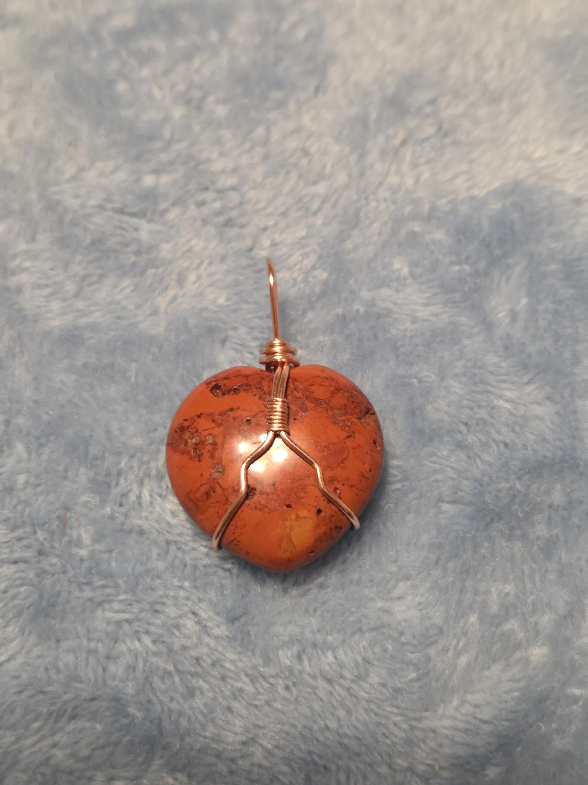 Red Jasper Heart Pendant | Hand-Wrapped in Copper | Root Chakra | Grounding, Strength & Courage | Divine Exchange Within