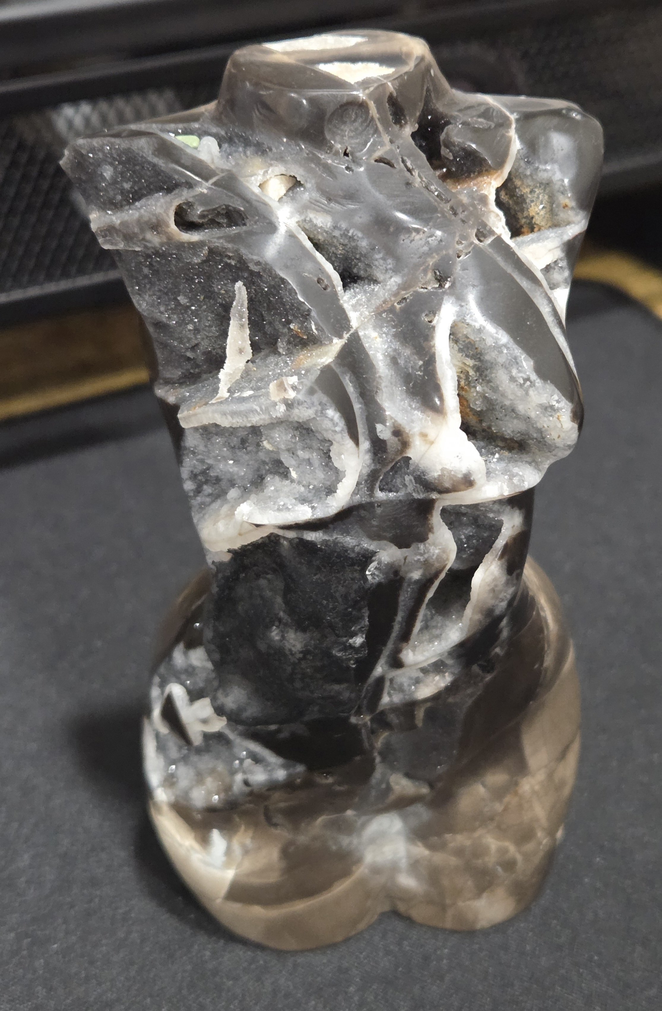 Sphalerite Lady Body Carving DEW Flare | Hand-Carved Natural Gemstone | Solar Plexus & Sacral Chakra Empowerment, Personal Power, Confidence & Fiery Vitality | Divine Exchange Within