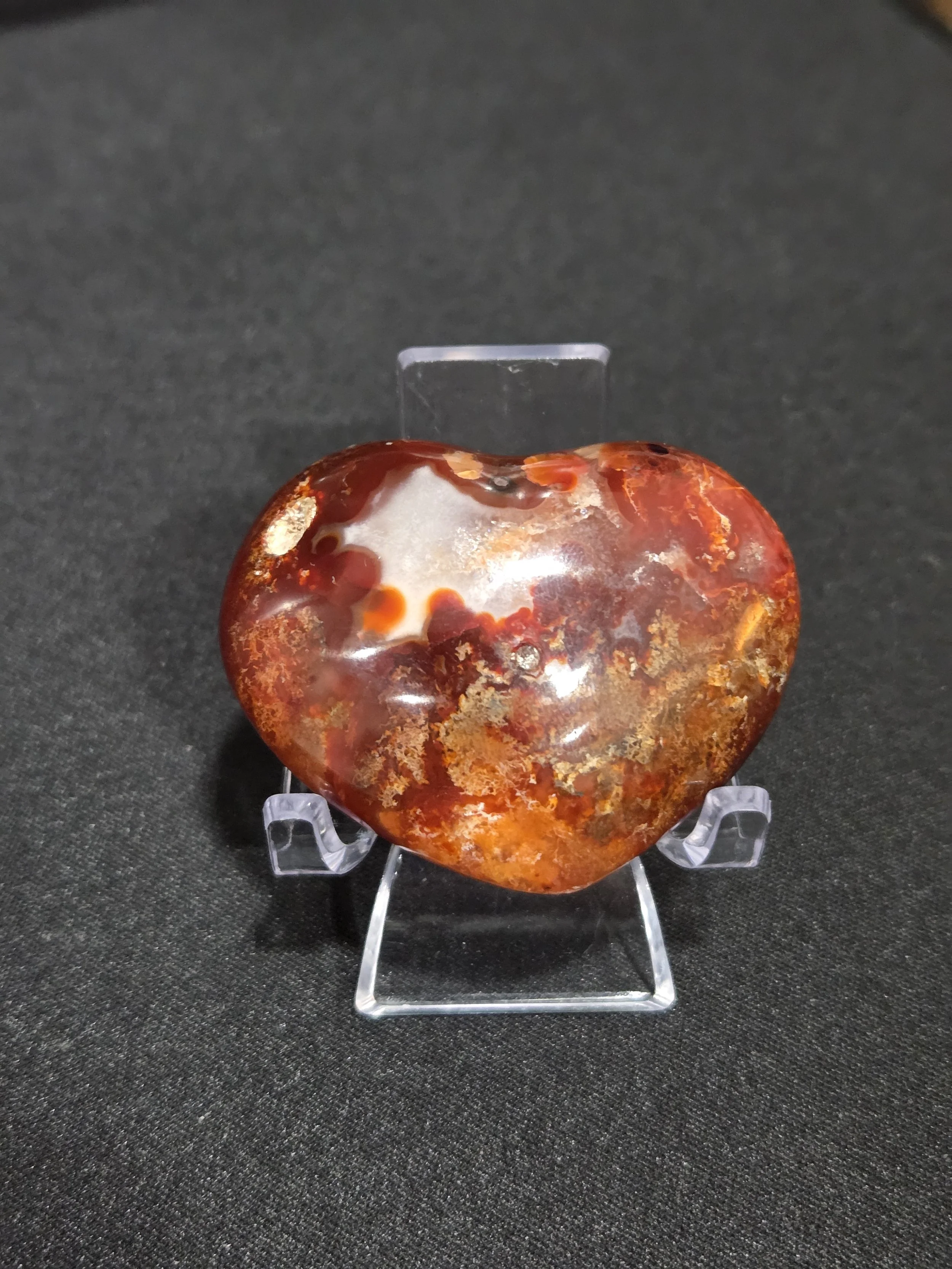 Carnelian Heart DEW Flare | Polished Natural Carved Gemstone | Sacral & Root Vitality, Courage & Grounded Passion | Divine Exchange Within