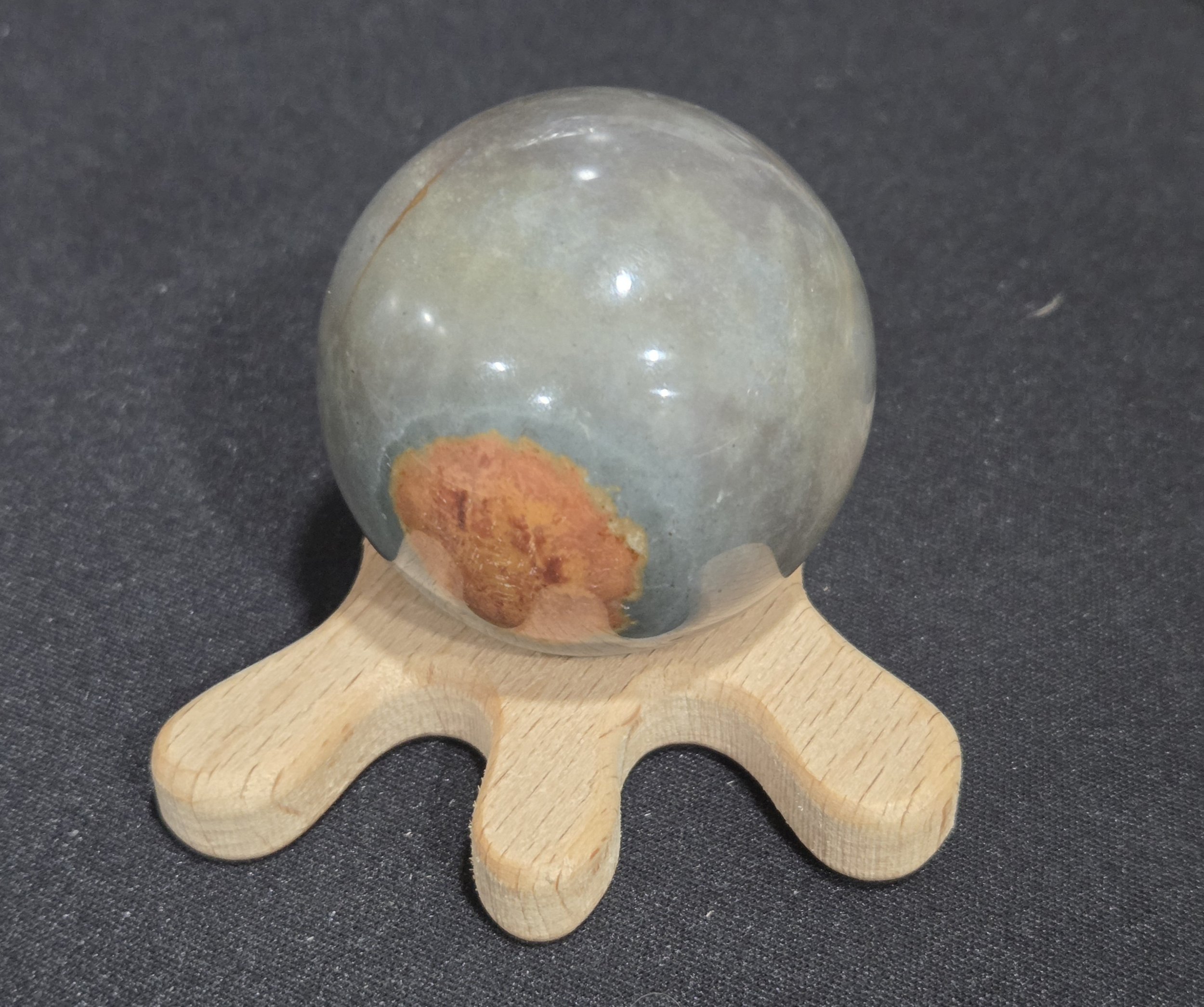 Polychrome Jasper Sphere DEW Flare | Hand-Polished Natural Gemstone | Root, Sacral & Solar Plexus Chakra Harmony, Grounded Joy, Creative Strength & Earthy Vitality | Divine Exchange Within