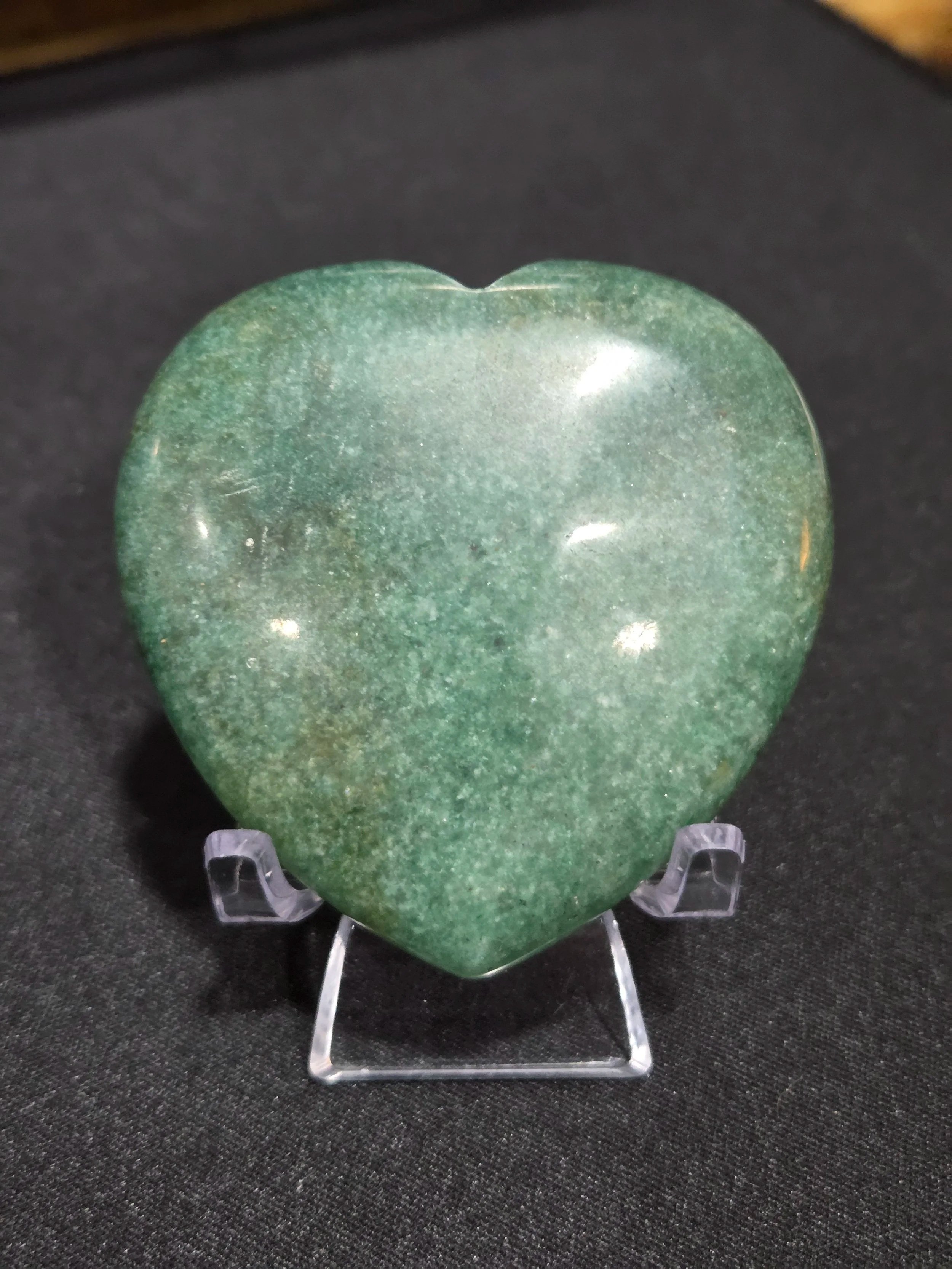 Green Aventurine Heart DEW Luck | Polished Natural Carved Gemstone | Heart Chakra Abundance, Calm Optimism & Gentle Prosperity | Divine Exchange Within