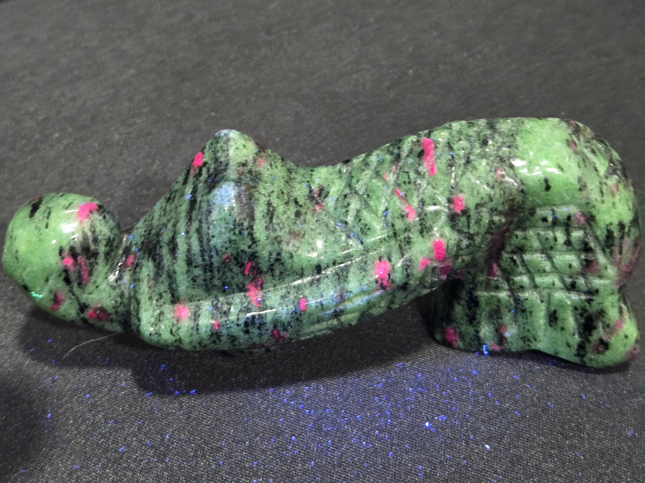 Ruby in Zoisite Mermaid Carving DEW Flare | Hand-Carved Natural Gemstone | Heart Chakra Love, Passionate Healing, Courage & Emotional Renewal | Divine Exchange Within