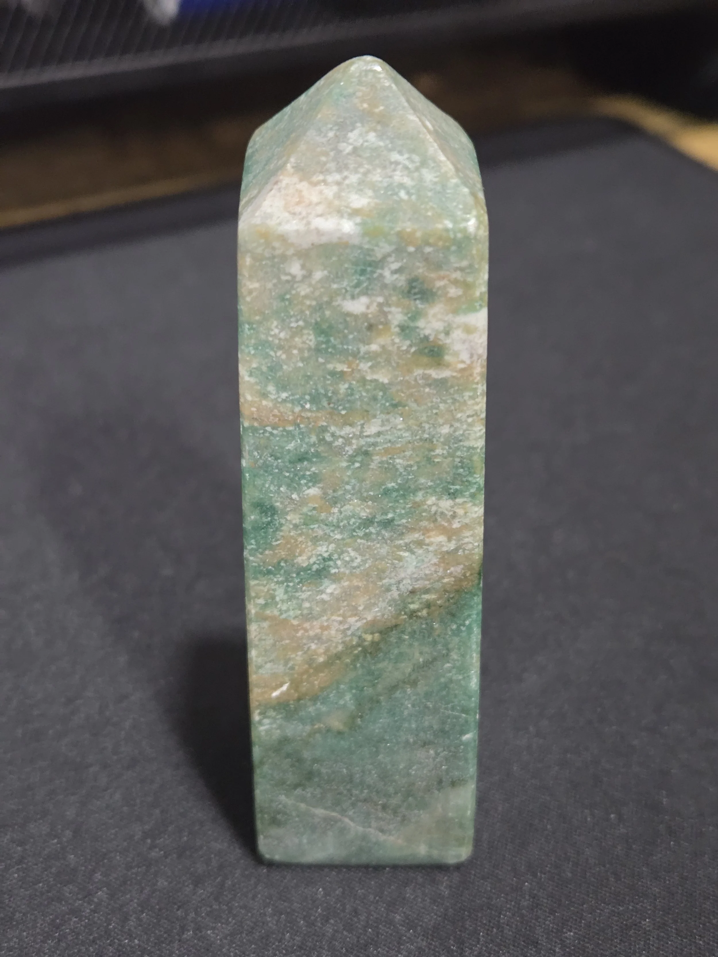 Green Aventurine Tower DEW Flare | Hand-Polished Natural Gemstone | Heart Chakra Abundance, Luck & Emotional Growth | Divine Exchange Within
