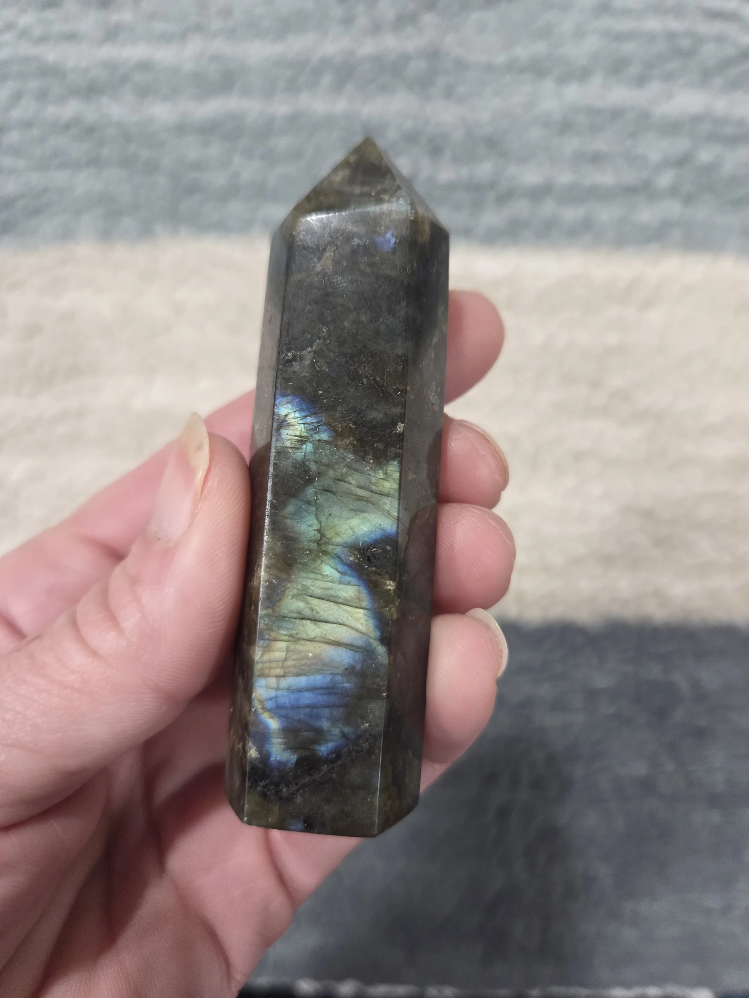 Labradorite Tower DEW Flare | Hand-Polished Natural Gemstone | Third Eye & Crown Chakra Intuition, Protection & Mystical Transformation | Divine Exchange Within
