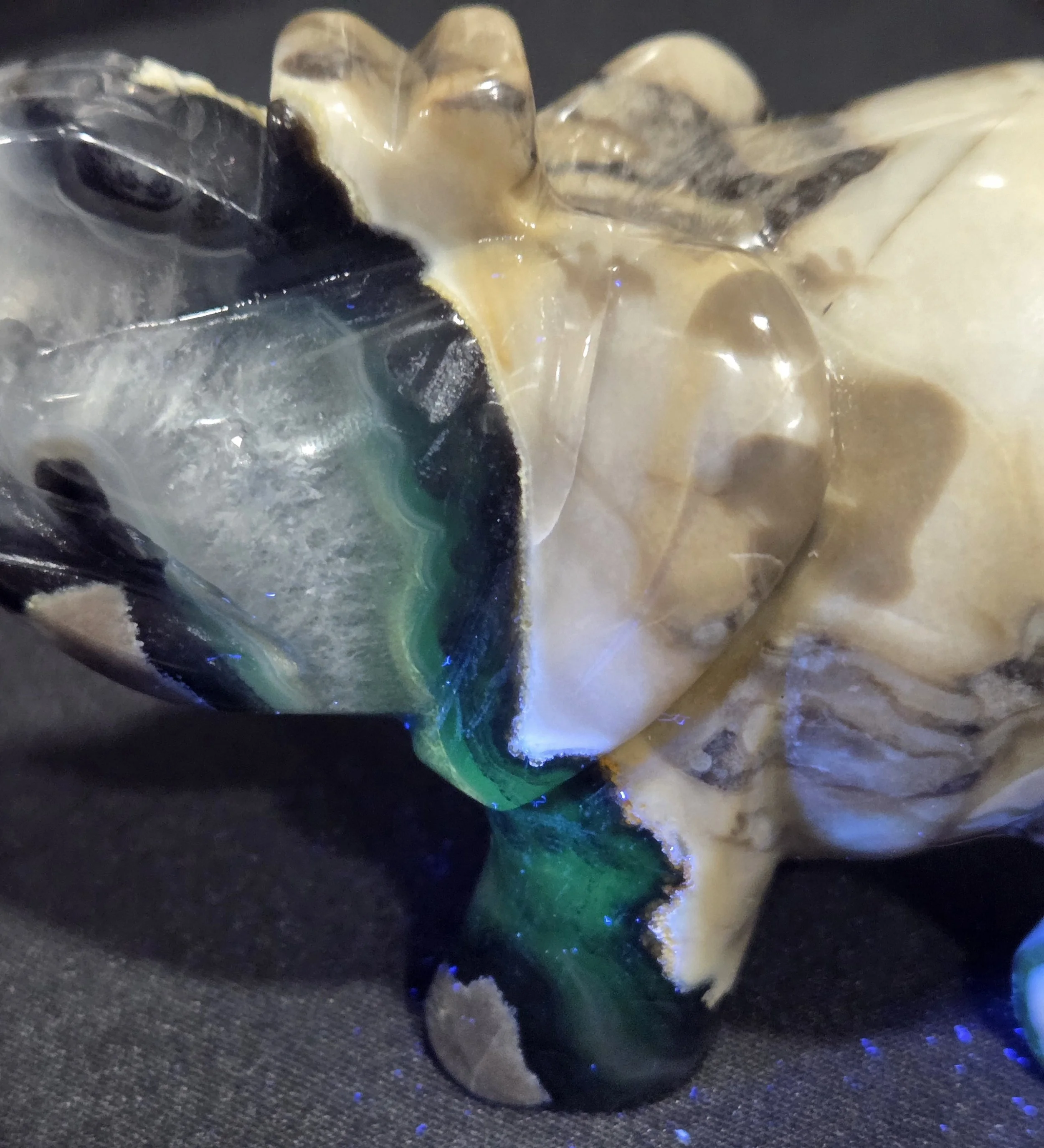 Volcano Agate Elephant Carving DEW Flare | Hand-Carved Natural Gemstone | Root & Sacral Chakra Harmony, Ancient Strength, Grounded Passion & Wise Vitality | Divine Exchange Within