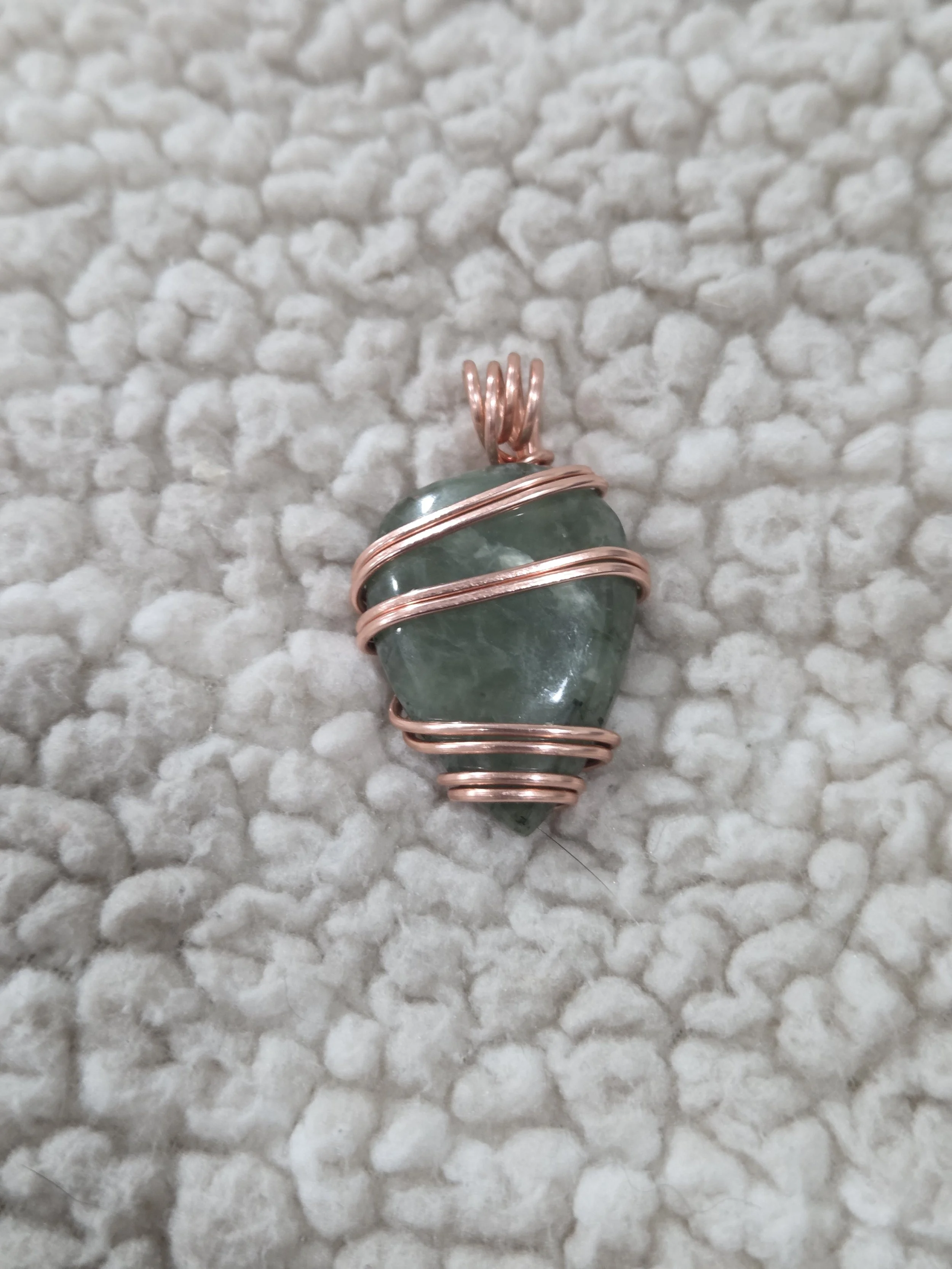 Green Aventurine & Copper Pendant DEW Flare | Hand-Wrapped Natural Gemstone Pendant | Heart Chakra Abundance, Luck, Emotional Healing & Gentle Growth | Divine Exchange Within