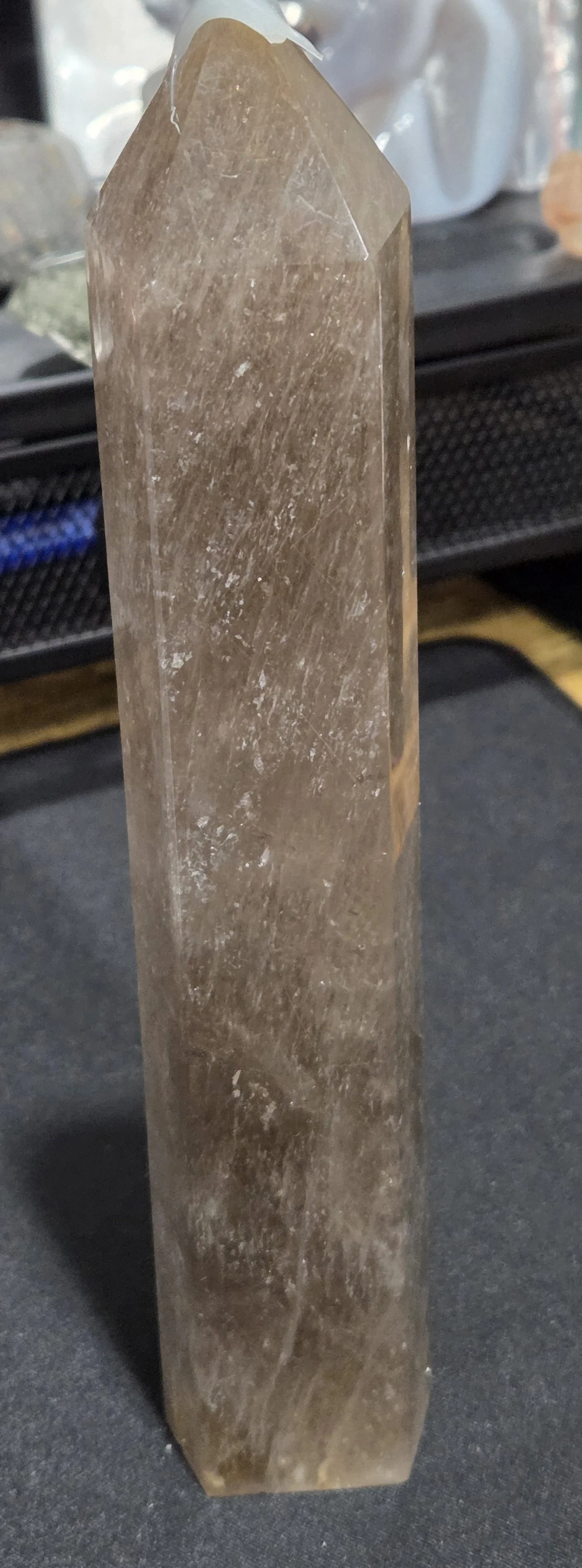 Rutilated Quartz Tower DEW Flare | Hand-Polished Natural Gemstone | Solar Plexus & All-Chakra Amplification, Manifestation, Clarity & Divine Light | Divine Exchange Within