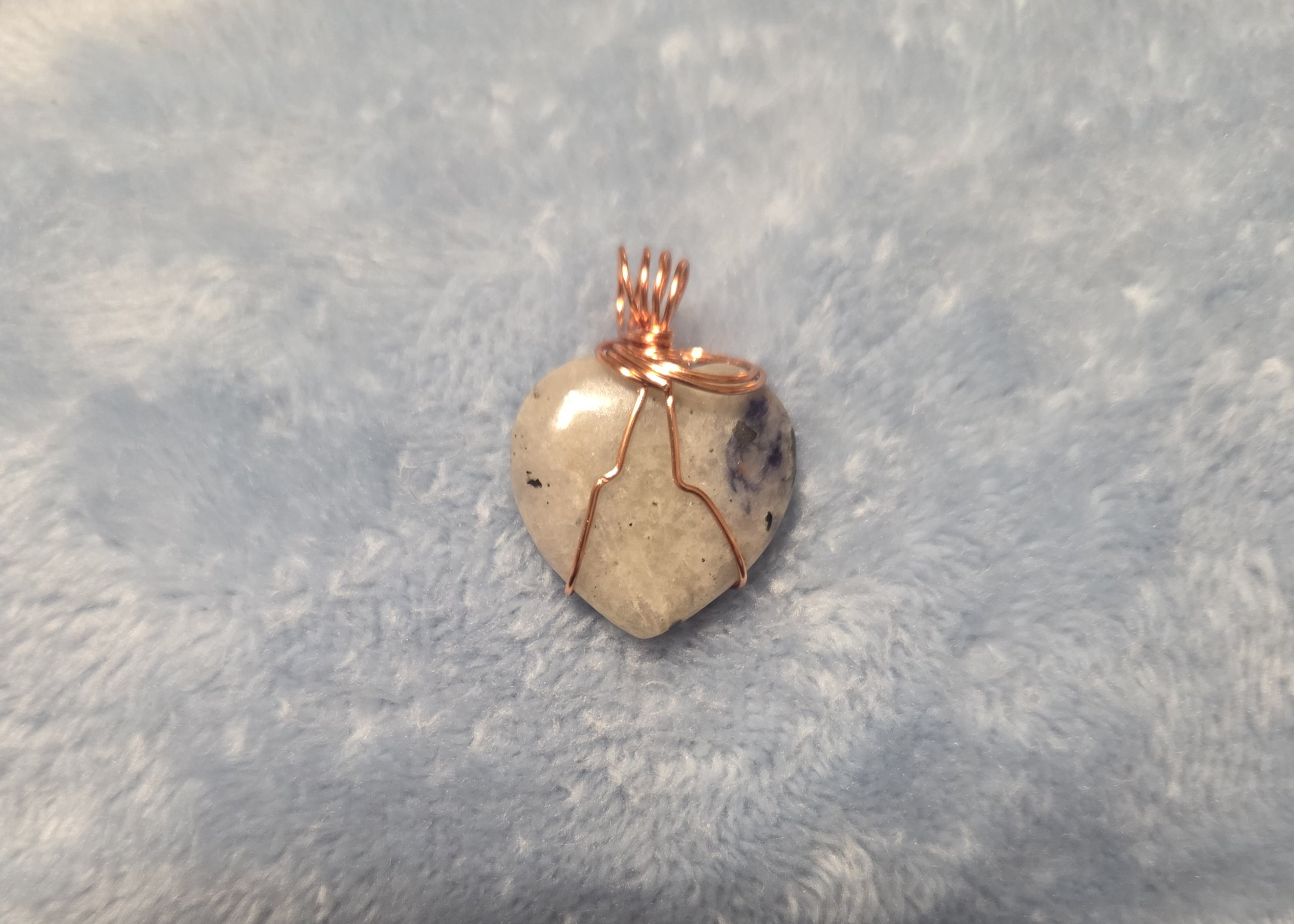 Afghanite Heart Copper Wrapped Pendant | Handmade Copper Wrapped Stone |