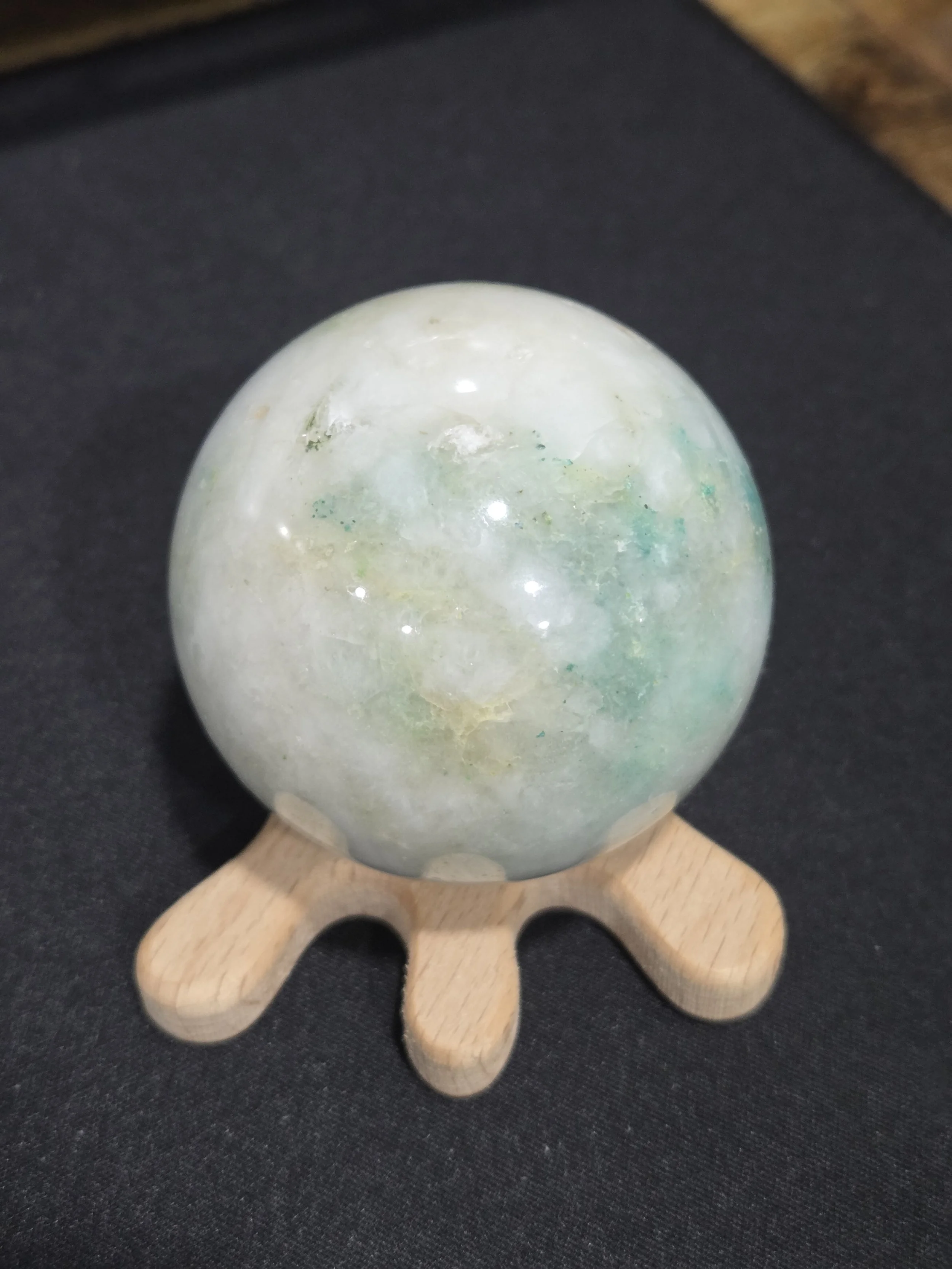 Phoenix Stone Sphere DEW Flare | Hand-Polished Natural Gemstone | Heart, Solar Plexus & Root Chakra Renewal, Transformation, Resilience & Inner Fire | Divine Exchange Within