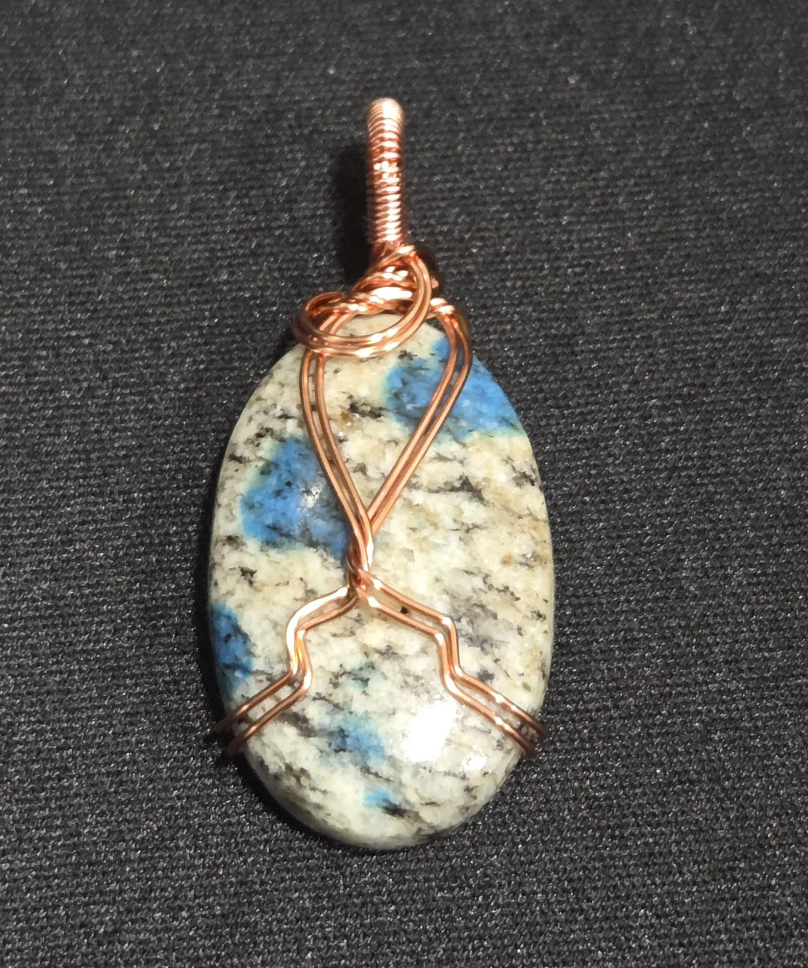 K2 Stone DEW Flare Pendant | Copper Wire Wrap | Third Eye & Crown Chakra Awakening & Intuitive Clarity Necklace | Divine Exchange Within