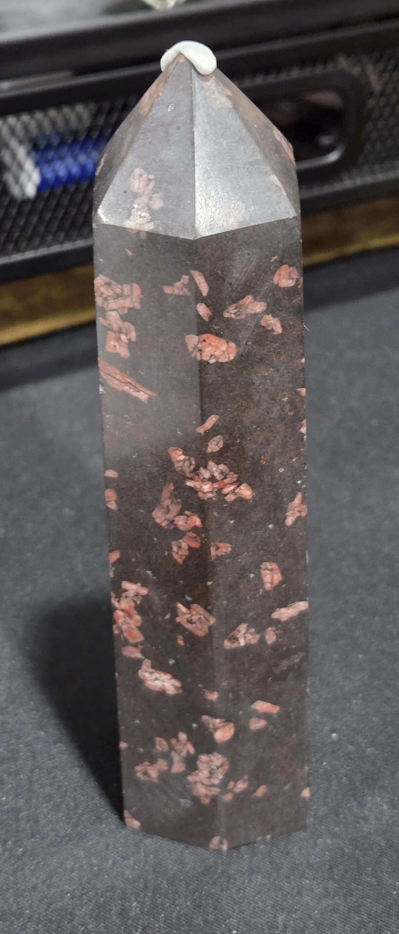 Plum Blossom Jasper Tower DEW Flare | Hand-Polished Natural Gemstone | Root & Heart Chakra Grounding, Nurturing Strength & Gentle Transformation | Divine Exchange Within