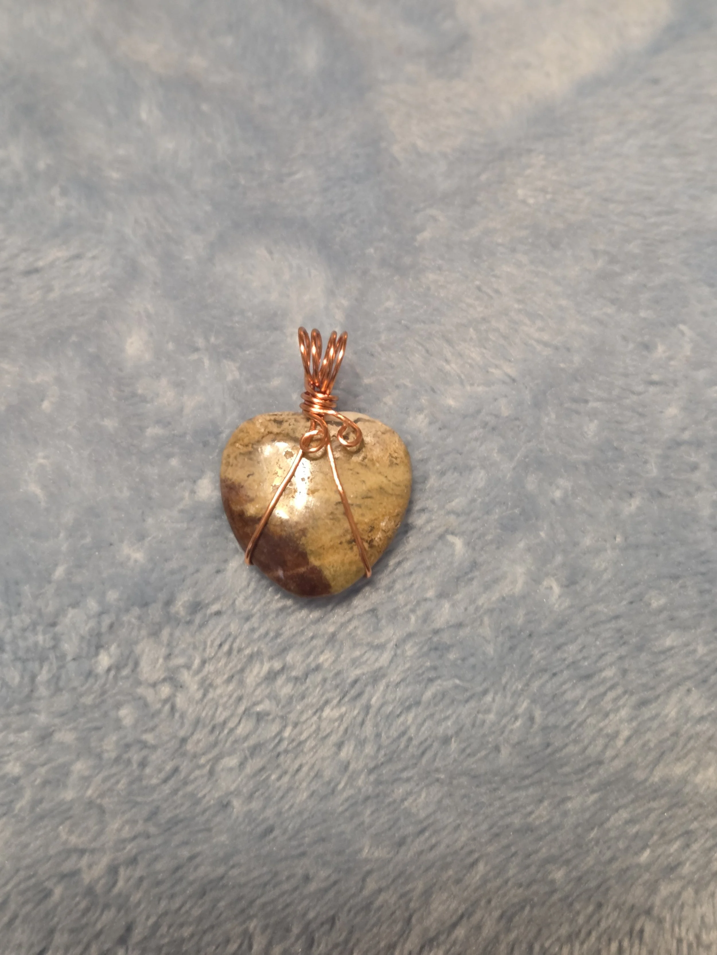 Red Creek Jasper Heart Pendant | Copper Wrapped Red Creek Jasper | Handmade Crystal Heart Necklace | Earth Tone Stone Jewelry