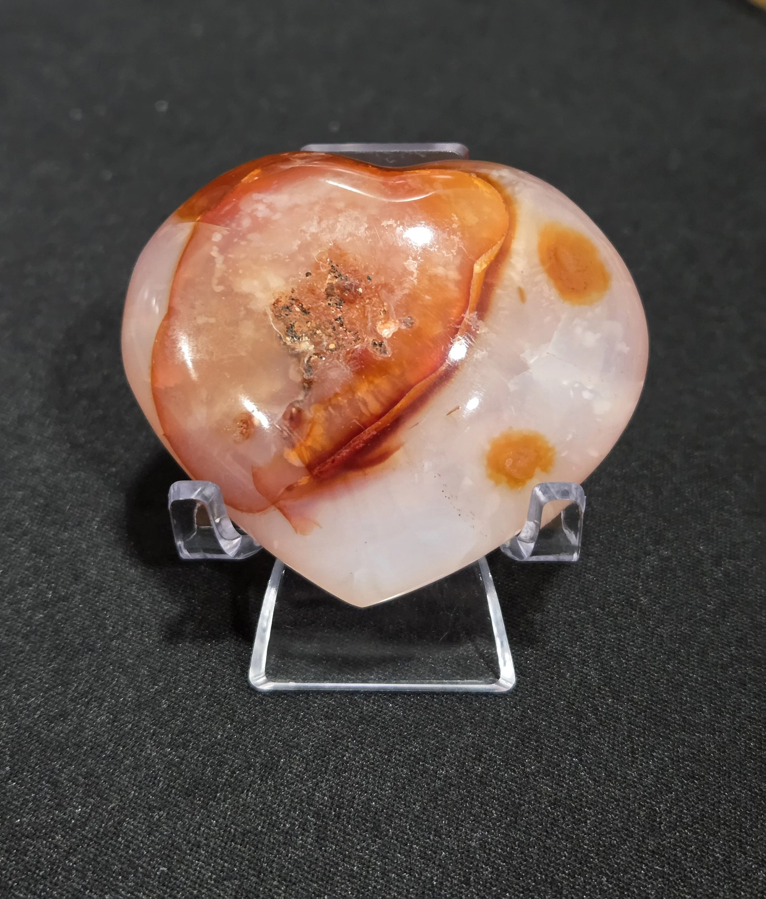 Ladybug Carnelian Heart DEW Joy | Polished Natural Carved Gemstone | Sacral & Root Vitality, Playful Courage & Lucky Passion | Divine Exchange Within