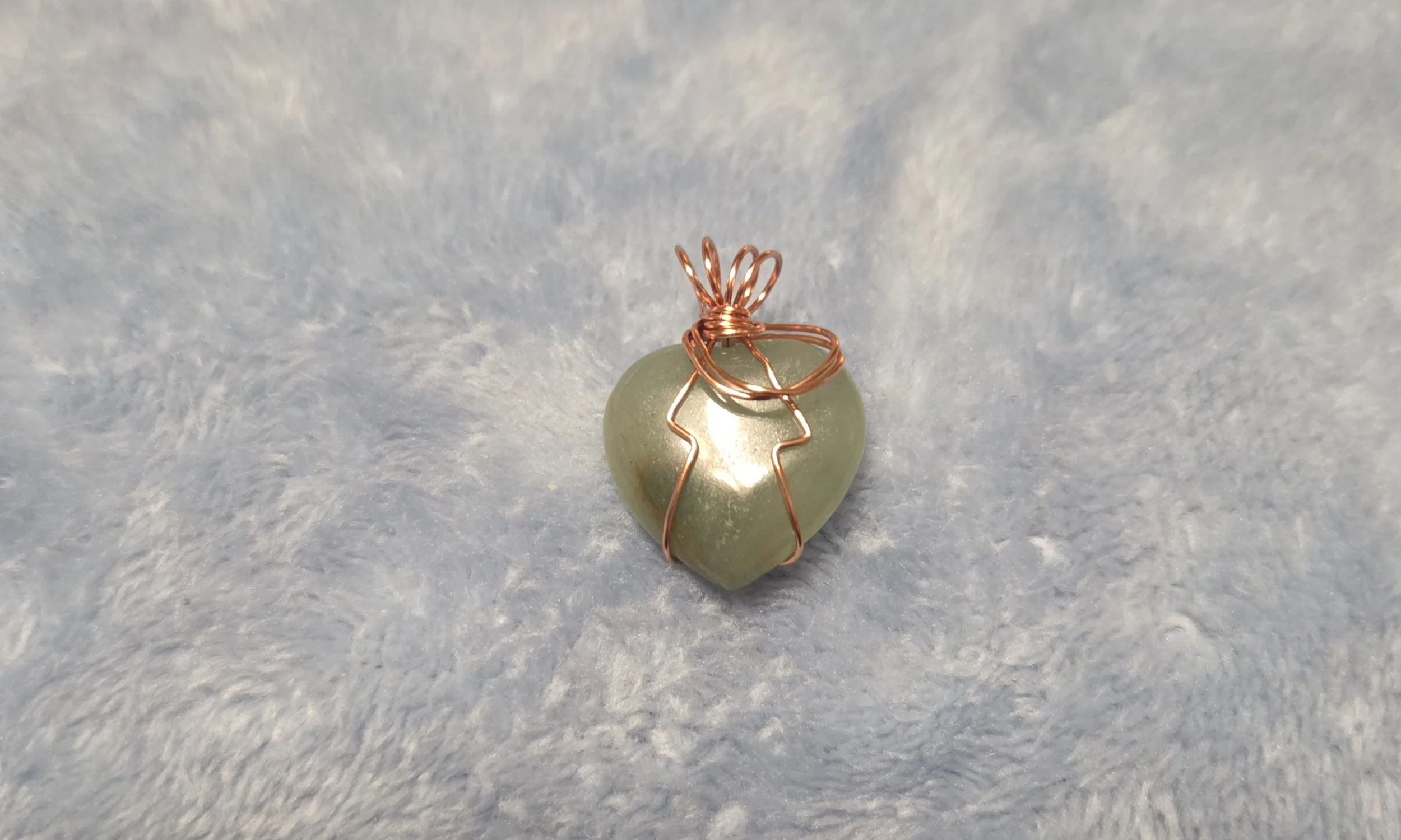 Green Aventurine Heart Copper Wrapped Pendant | Aventurine Crystal Necklace | Handmade Copper Wrapped Stone | One of a Kind Crystal Jewelry