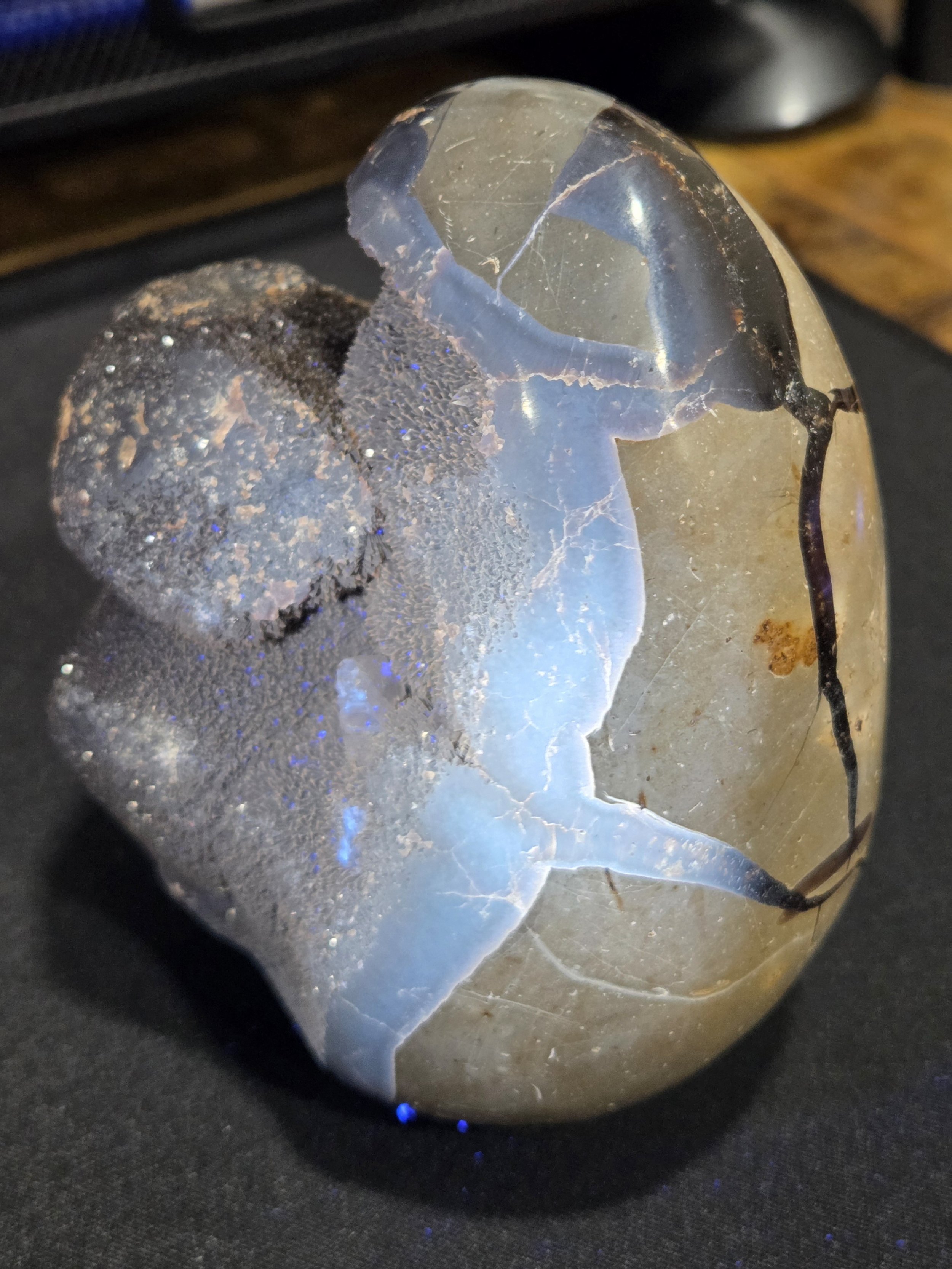 Septarian Druzy Node DEW Flare | Hand-Polished Natural Gemstone | Root, Sacral & Solar Plexus Chakra Harmony, Ancient Earth Wisdom, Grounded Strength & Sparkling Inner Light | Divine Exchange Within