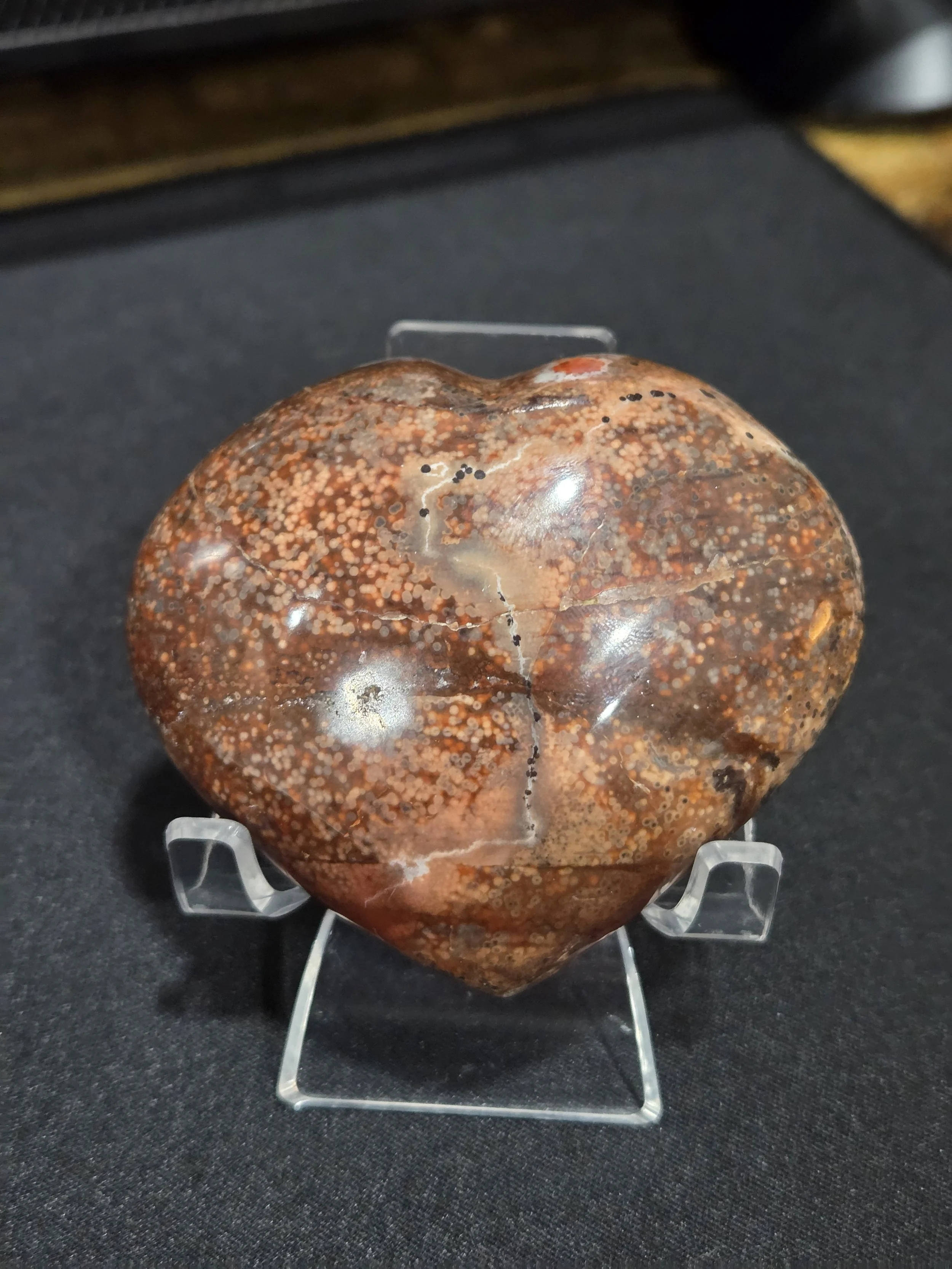 Ocean Jasper Heart DEW Nurture | Polished Natural Carved Gemstone | Heart Chakra Joy, Emotional Healing & Supreme Nurturing | Divine Exchange Within