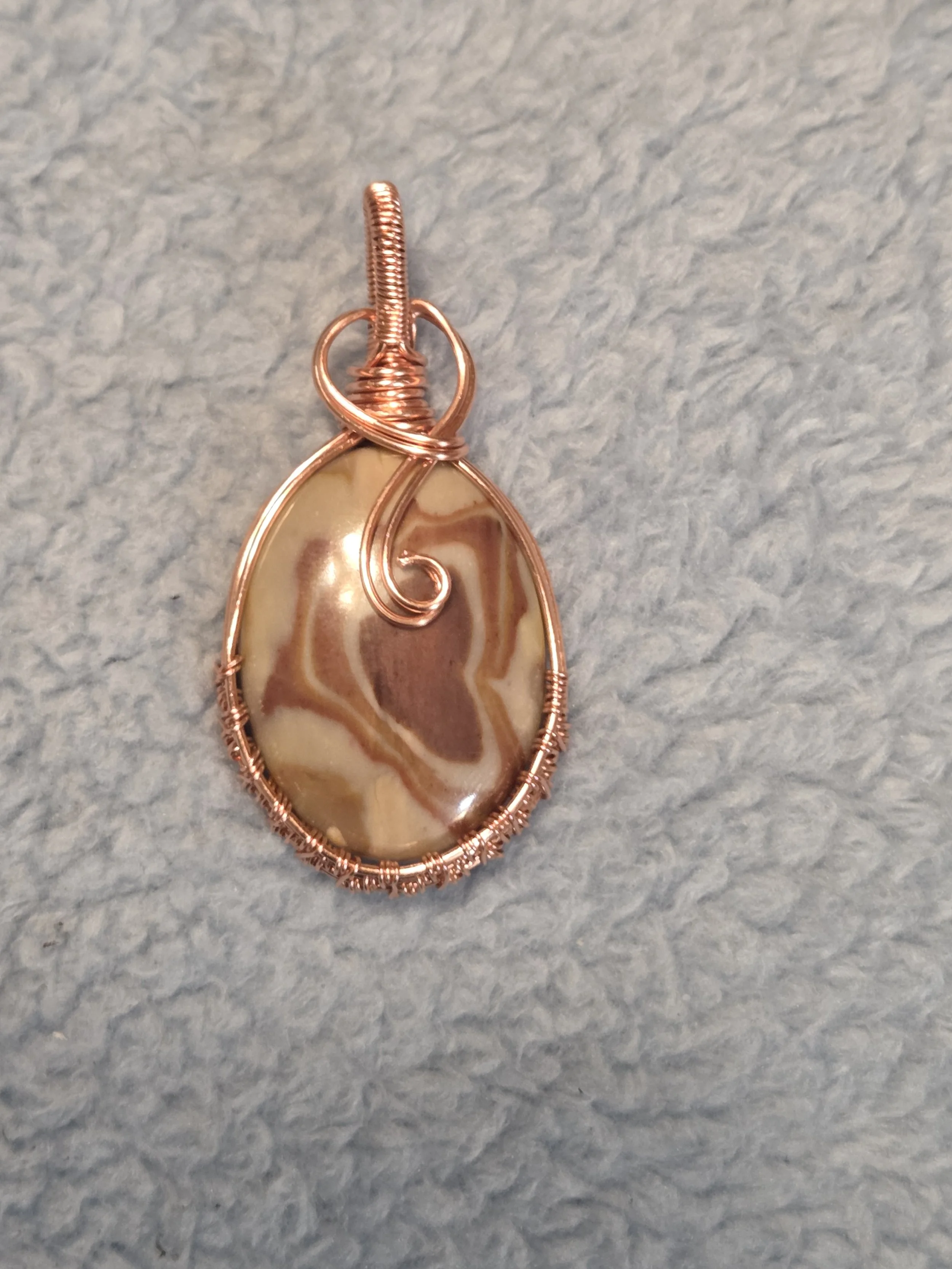Imperial Jasper Pendant DEW Flare | Hand-Wrapped in Copper | Root & Sacral Chakra Grounding, Stability & Creative Flow | Divine Exchange Within