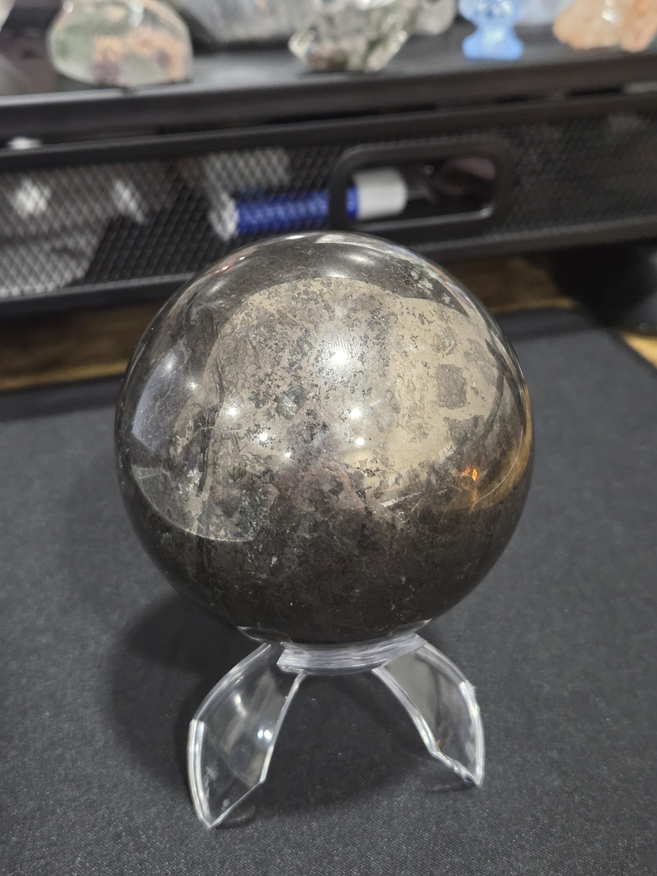 Pyrite Sphere DEW Flare | Polished Crystal Ball | Solar Plexus & Root Chakra Empowerment, Abundance & Protective Confidence | Divine Exchange Within