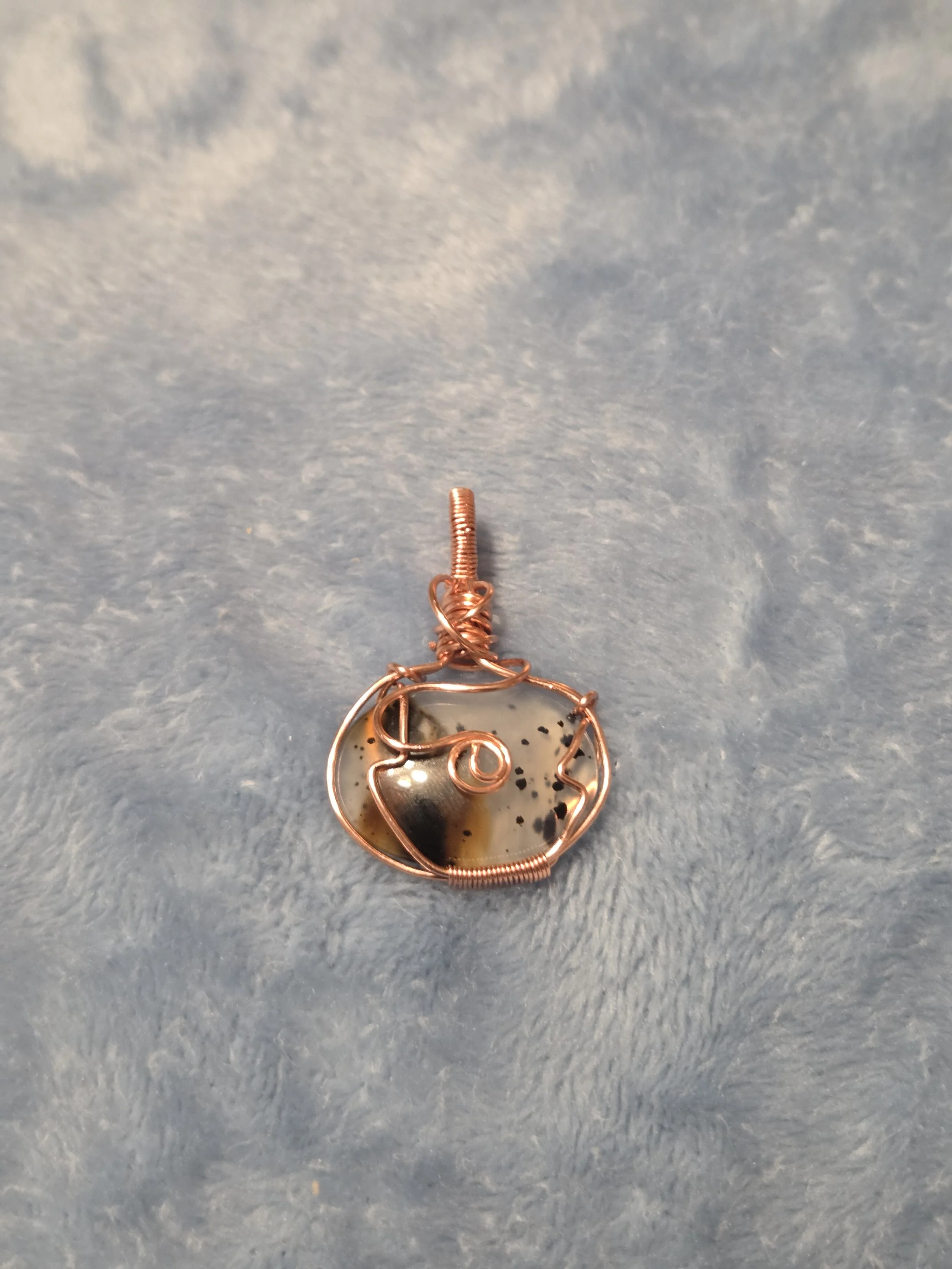Montana Agate Pendant | Hand-Wrapped in Copper | Root & Heart Chakra Balance | Grounding, Stability & Emotional Harmony | Divine Exchange Within