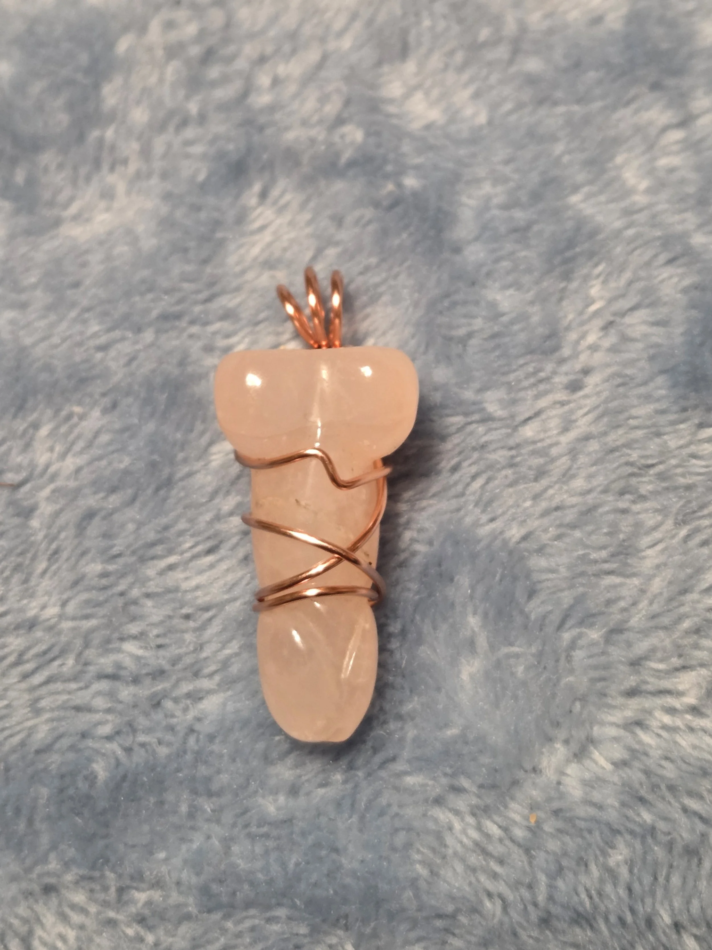 Rose Quartz Mini Richard Pendant | Hand-Wrapped in Copper | Heart Chakra | Love, Self-Love & Emotional Healing | Divine Exchange Within