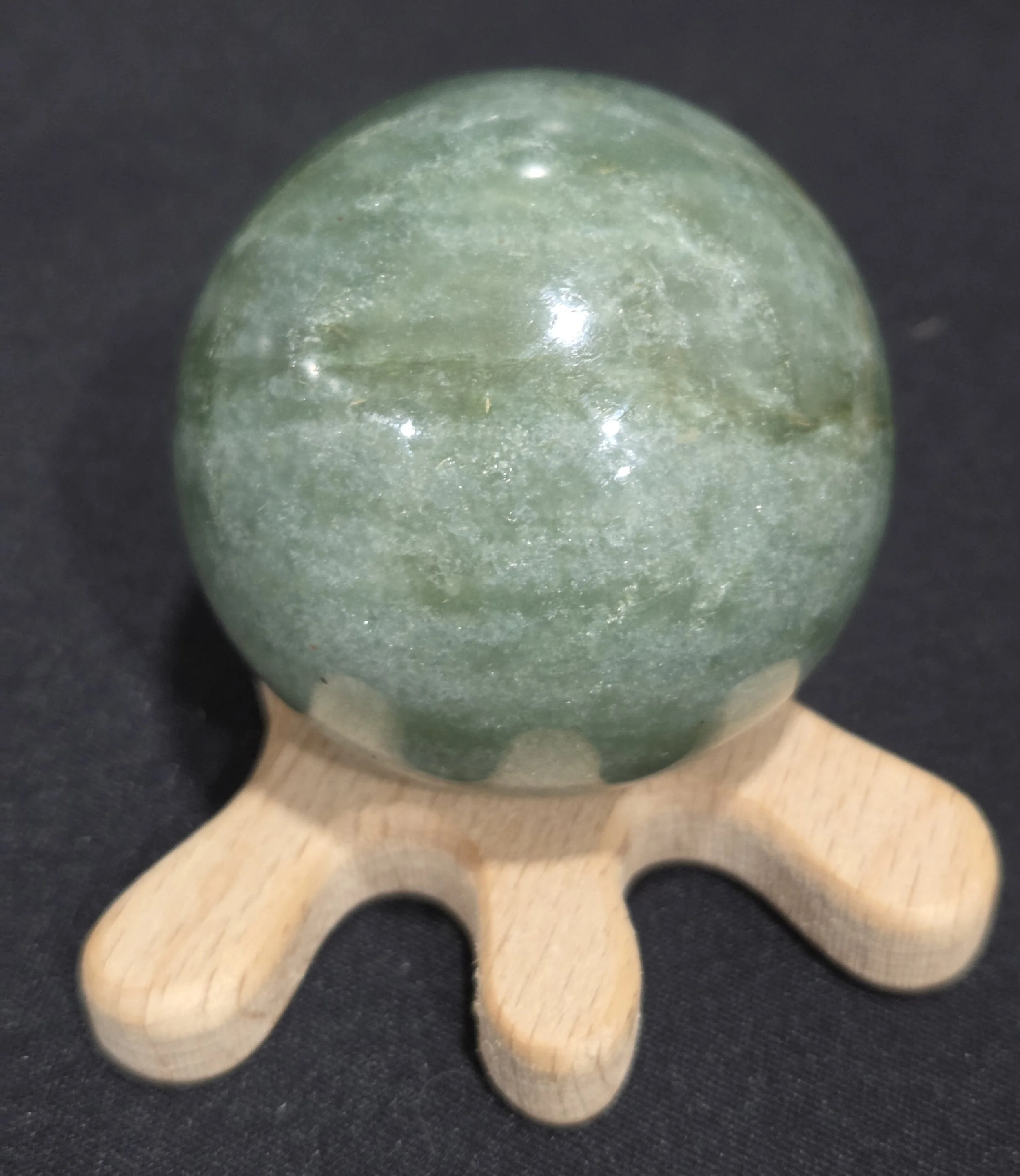 Green Aventurine Sphere DEW Flare | Hand-Polished Natural Gemstone | Heart Chakra Abundance, Luck, Emotional Healing & Gentle Growth | Divine Exchange Within