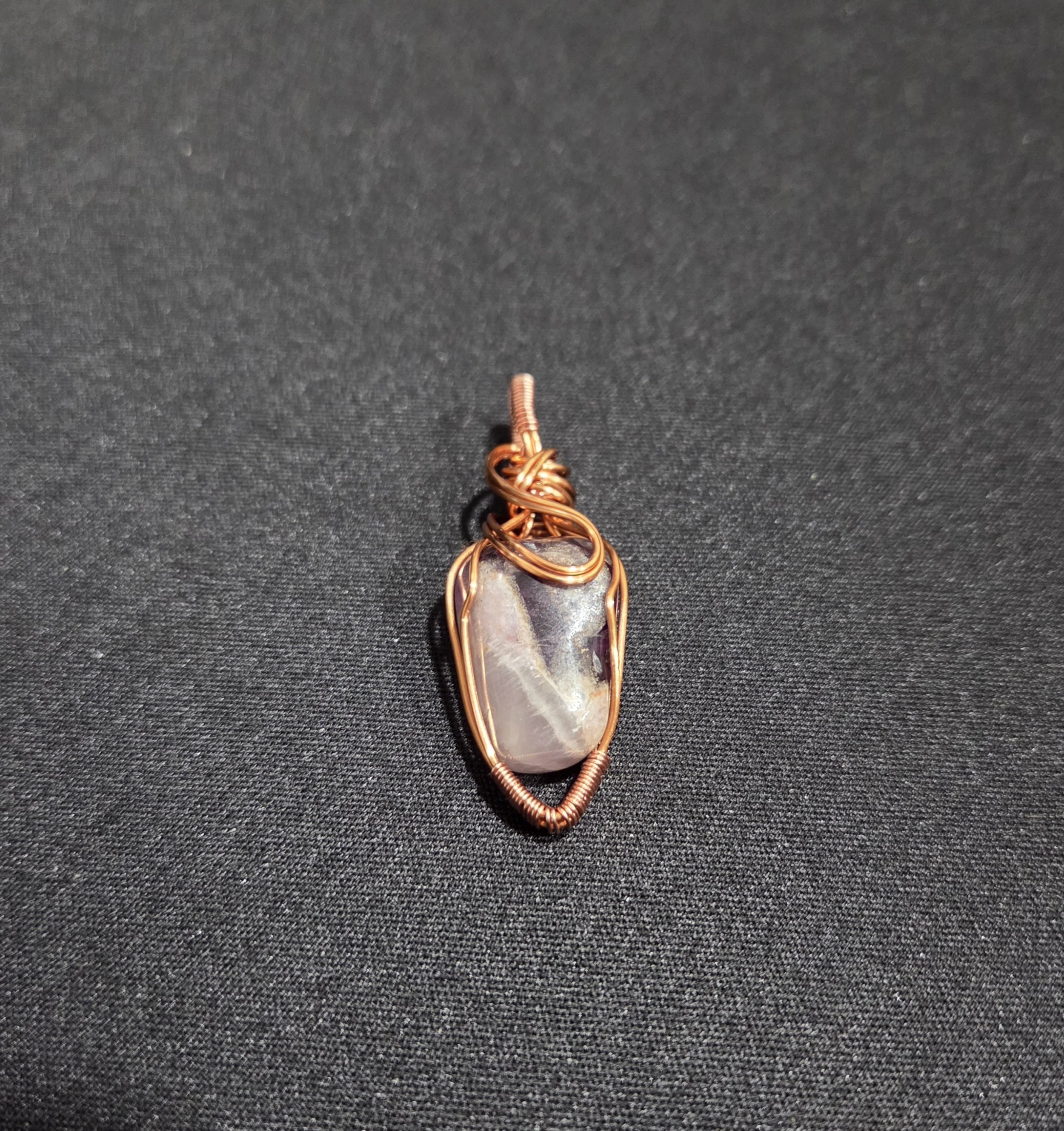 Auralite-23 DEW Flare Pendant | Copper Wire Wrap | Awakening & Full Chakra Alignment Crystal Necklace