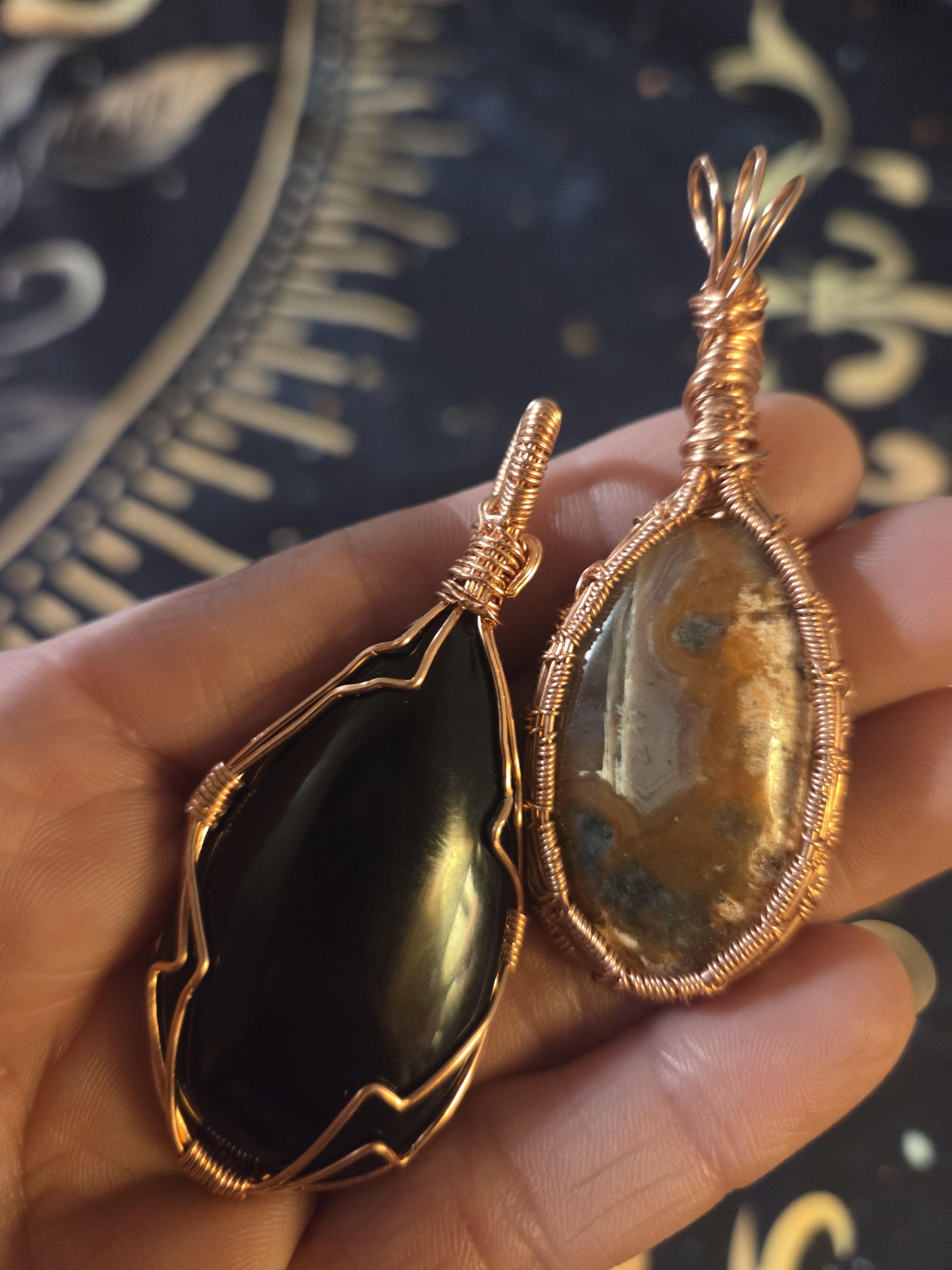 Custom Copper Wire Wrapping Service | Hand-Wrapped Pendant Bail & Frame | Your Stone, My Copper Work