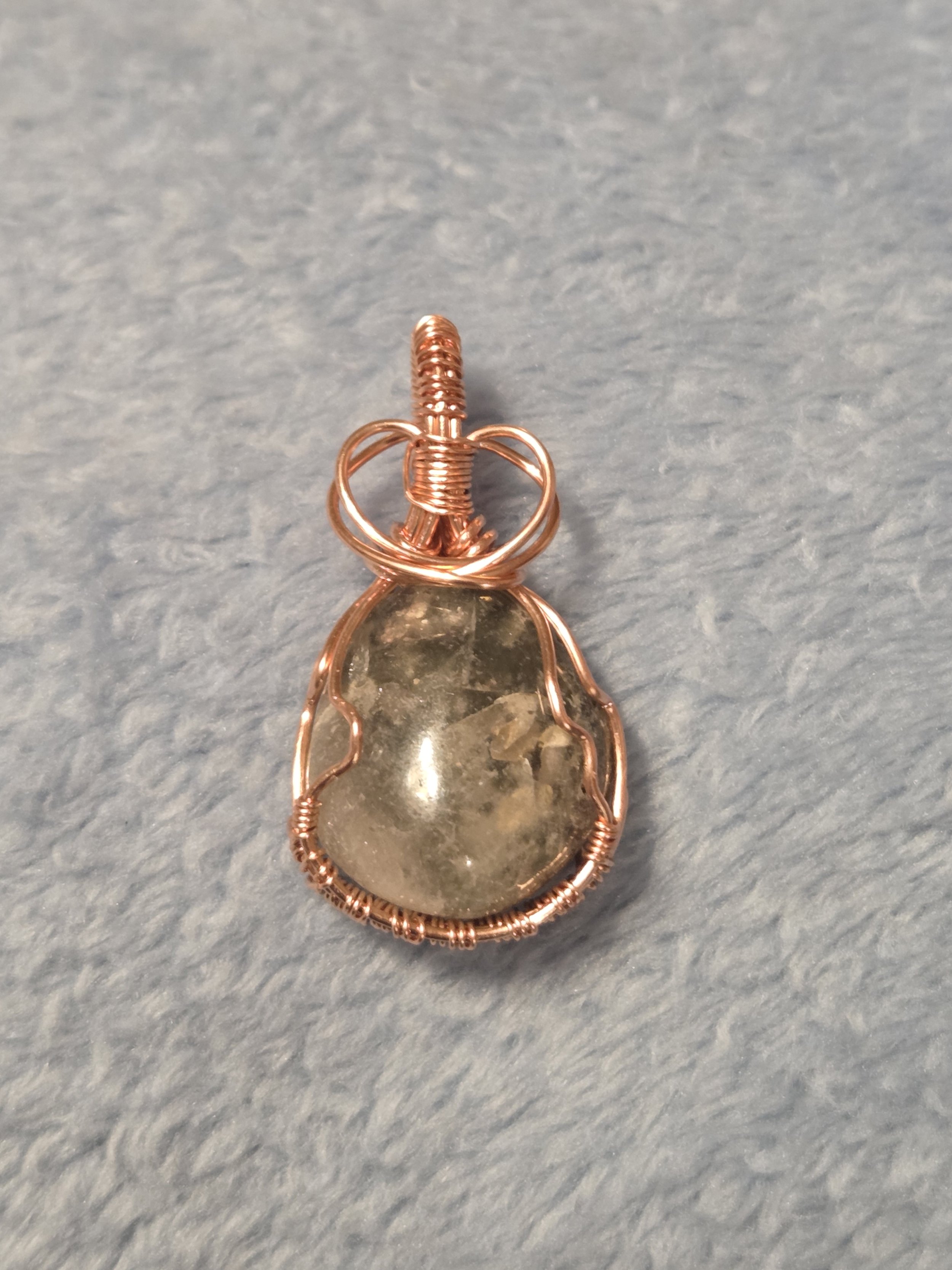 Garden Quartz Pendant DEW Flare | Hand-Wrapped in Copper | Root, Heart & Third Eye Chakra Harmony | Growth, Nurturing & Inner Vision | Divine Exchange Within