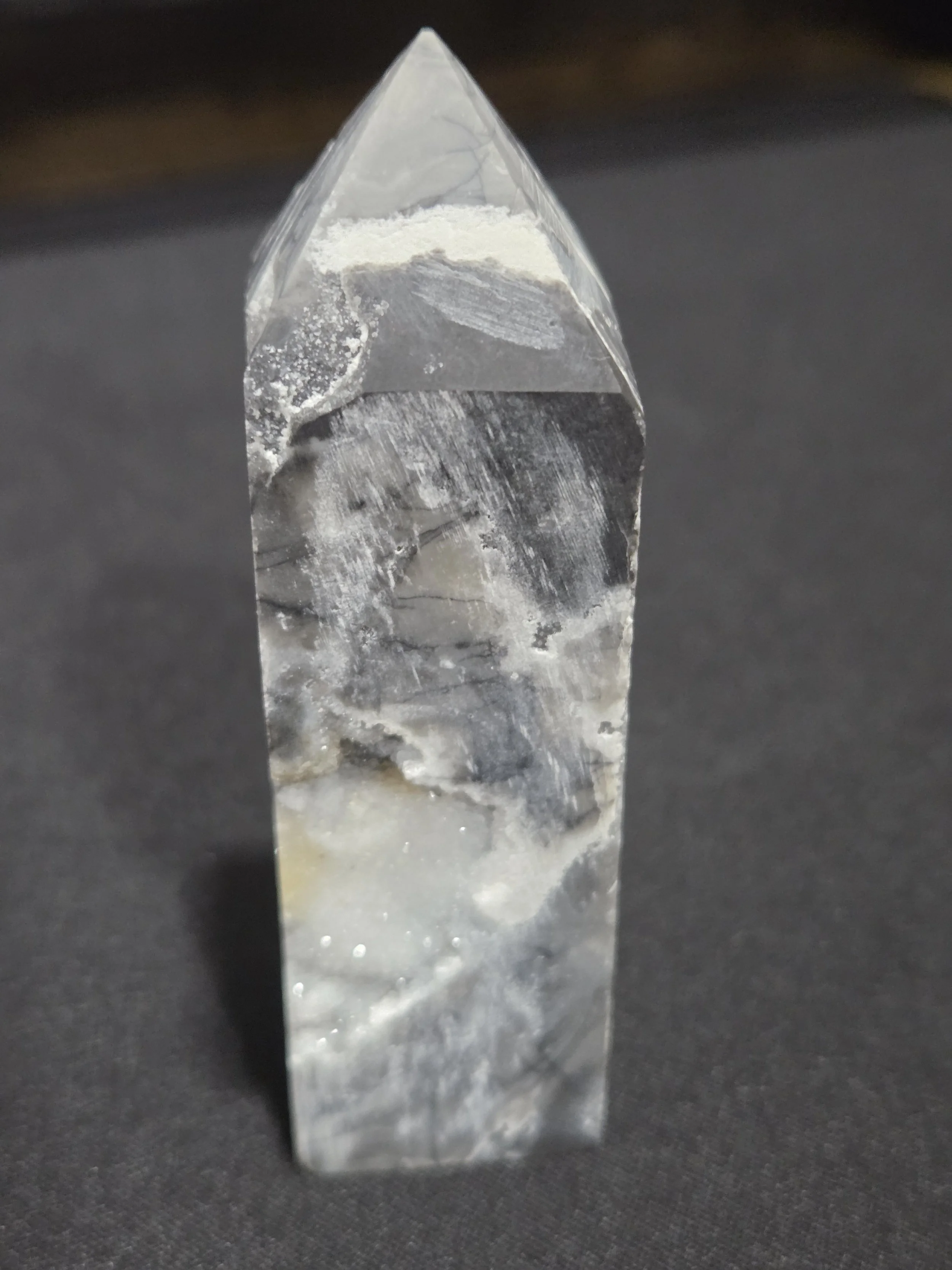 Sphalerite with Druzy Tower DEW Flare | Hand-Polished Natural Gemstone | Root Chakra Grounding, Vitality & Sparkling Abundance | Divine Exchange Within