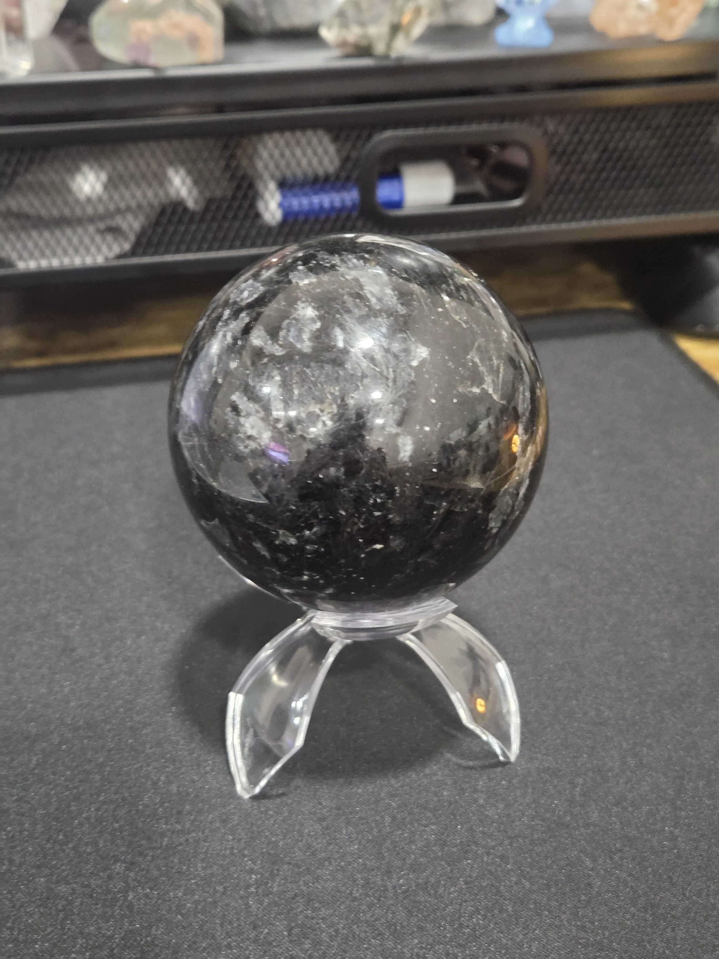 Smoky Quartz Sphere DEW Flare | Polished Crystal Ball | Root Chakra Grounding, Protection & Emotional Release | Divine Exchange Within