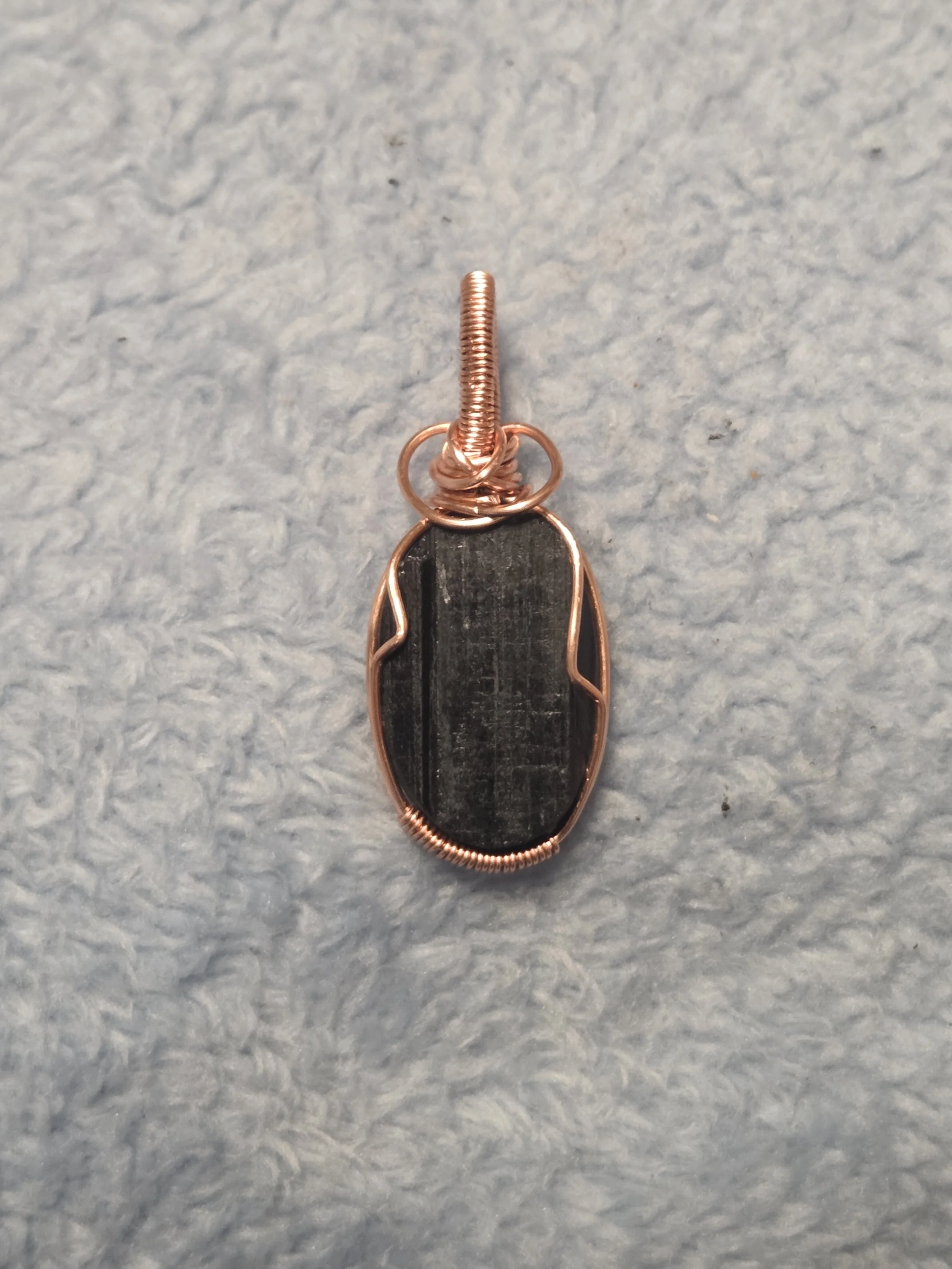 Black Tourmaline Pendant DEW Flare | Natural Crystal in Copper | Root Chakra Protection, Grounding & Energetic Shield | Divine Exchange Within