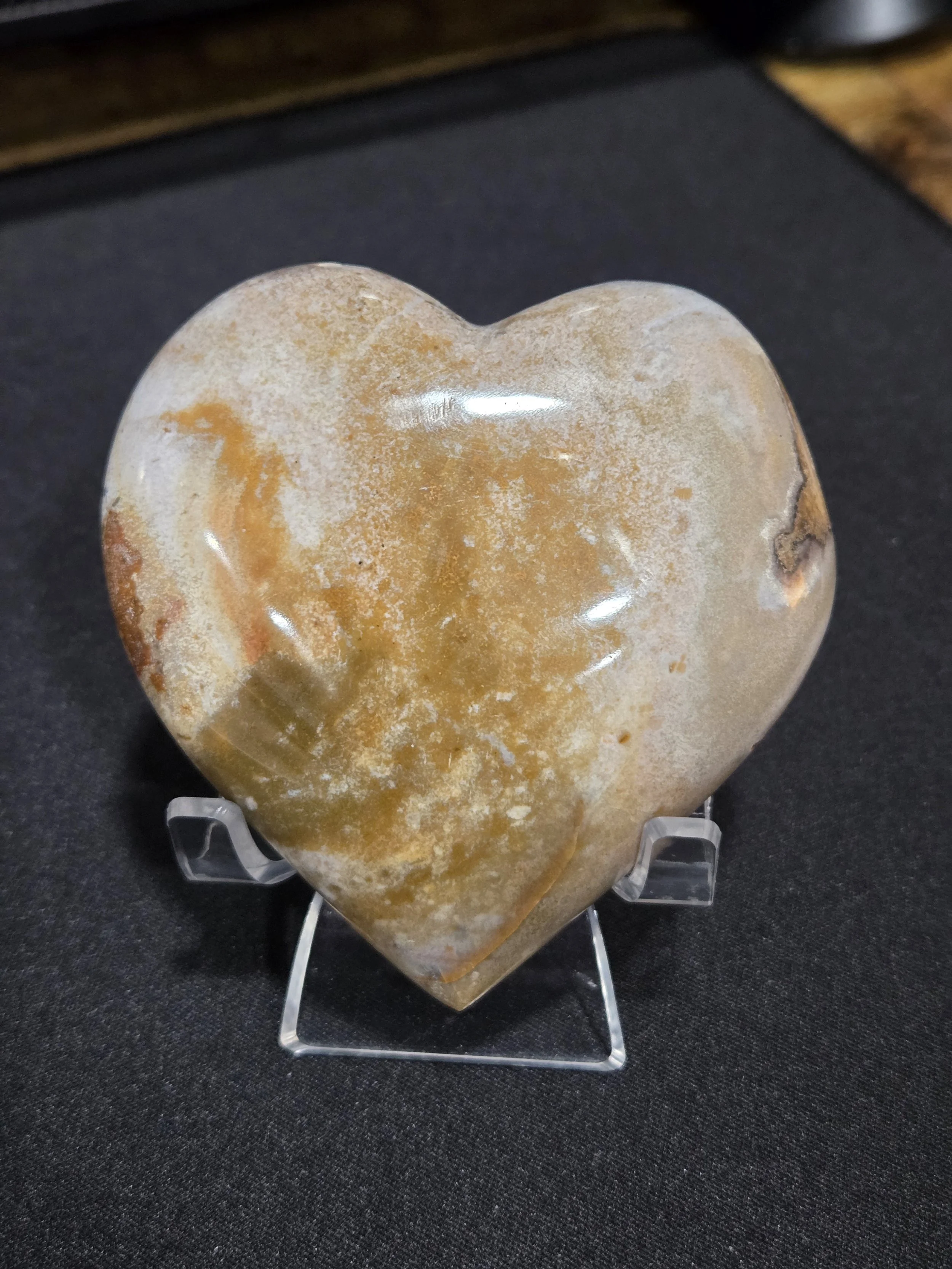 Ocean Jasper Heart DEW Nurture | Polished Natural Carved Gemstone | Heart Chakra Joy, Emotional Healing & Supreme Nurturing | Divine Exchange Within