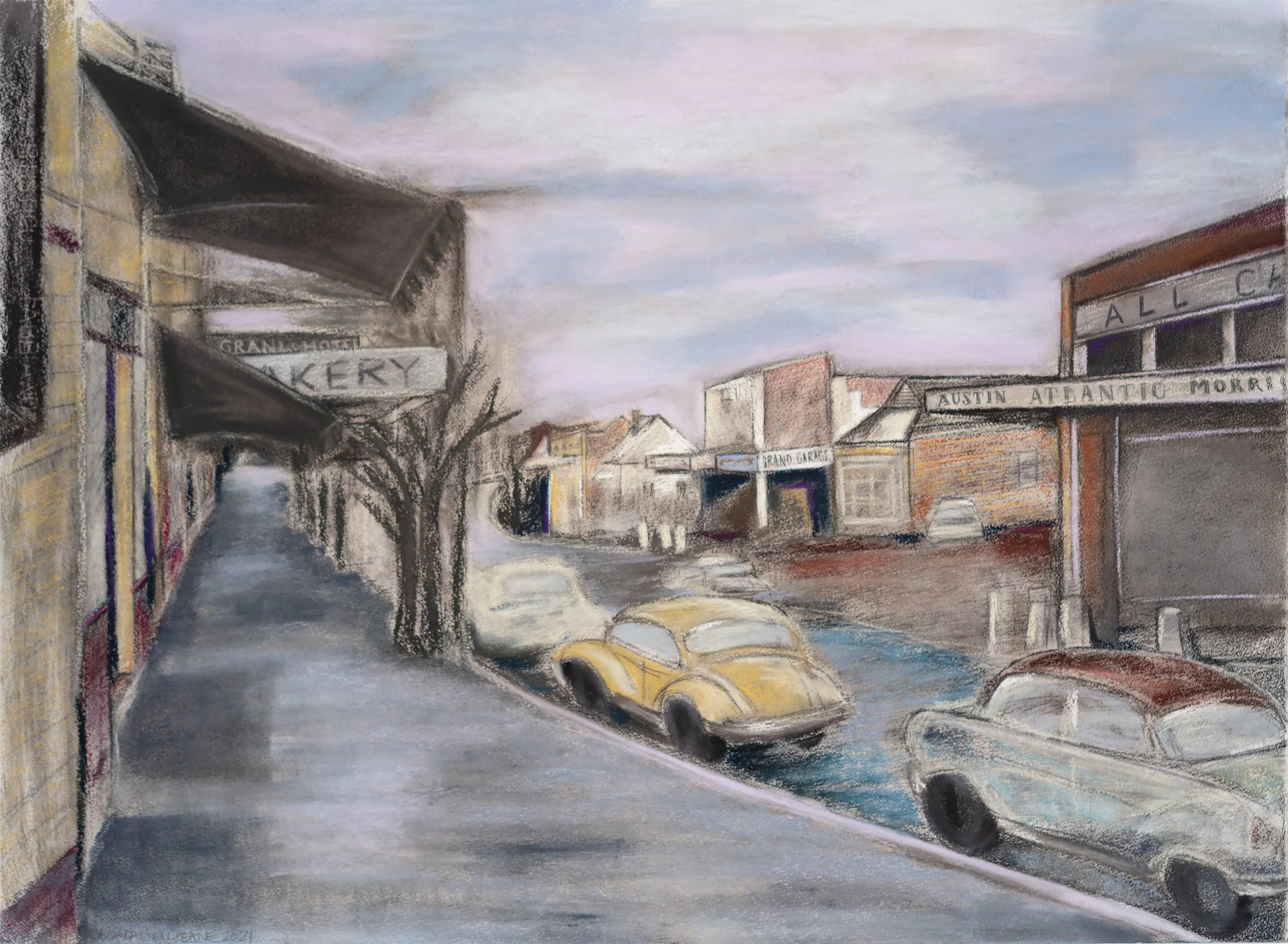 Fitz Memories.
A1 Pastel and Charcoal on Arches Watercolour paper
Revisit Exhibition 2021