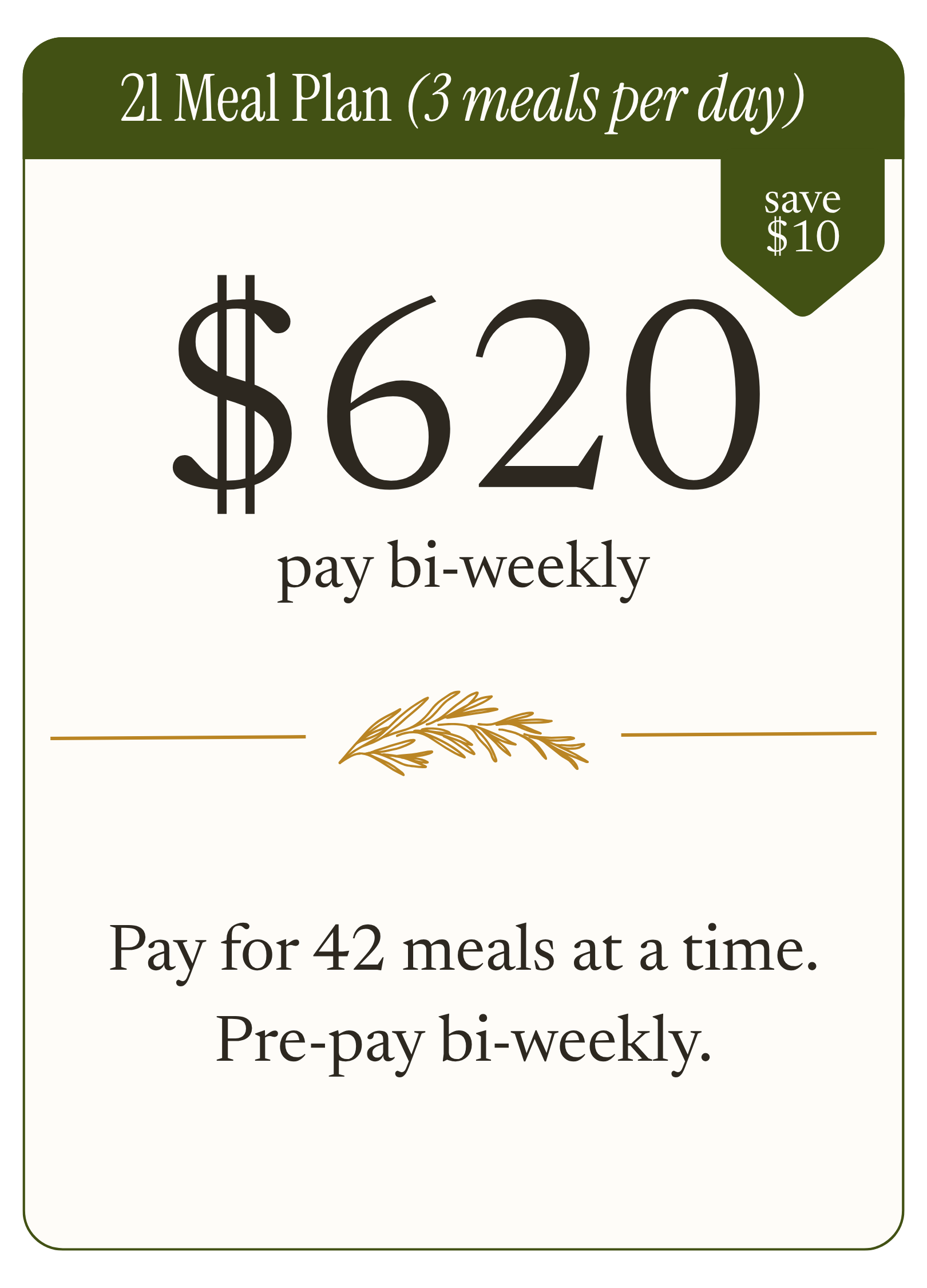 21 Meals, Bi-Weekly
