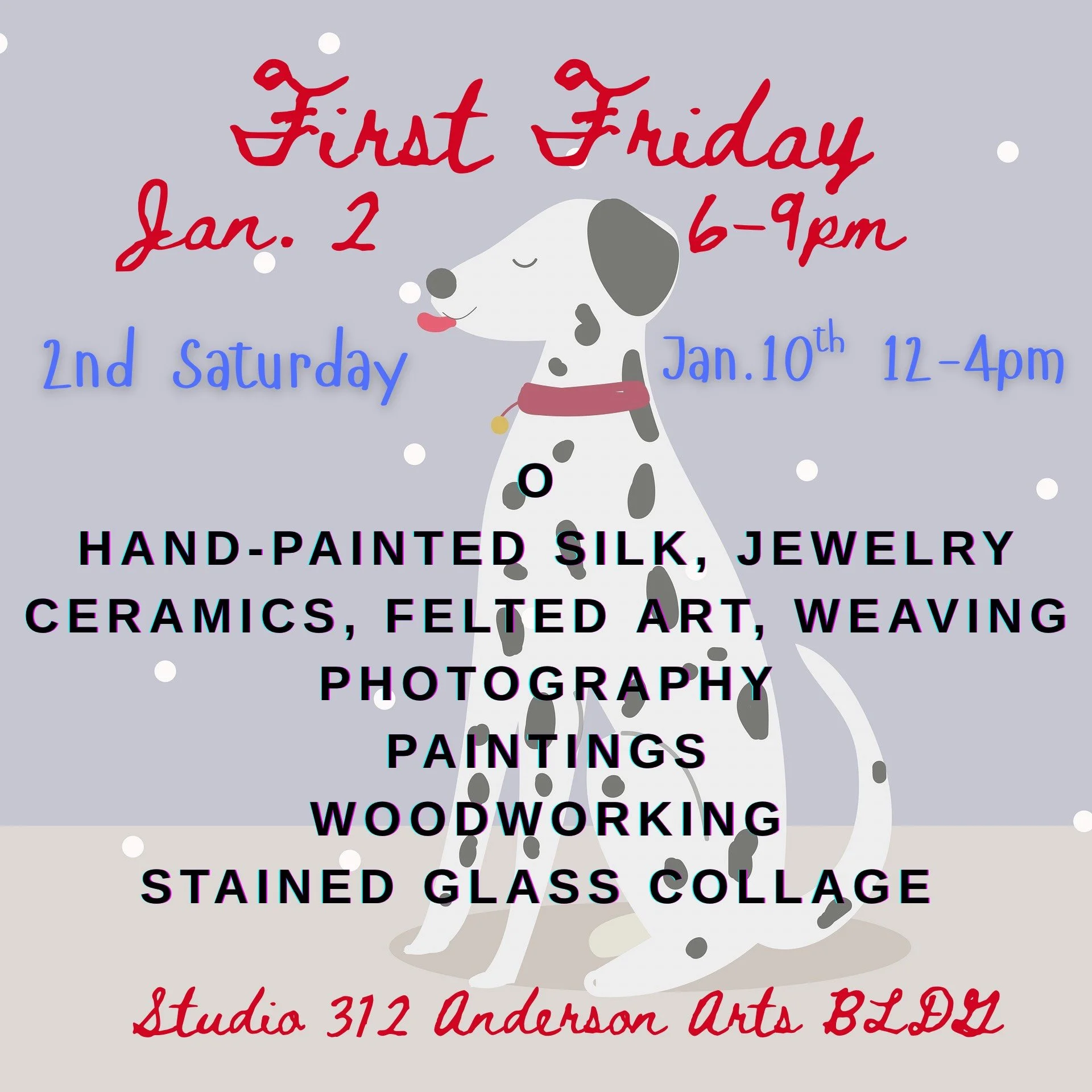 SHOP! First Friday January 2nd & Second Saturday January 10th