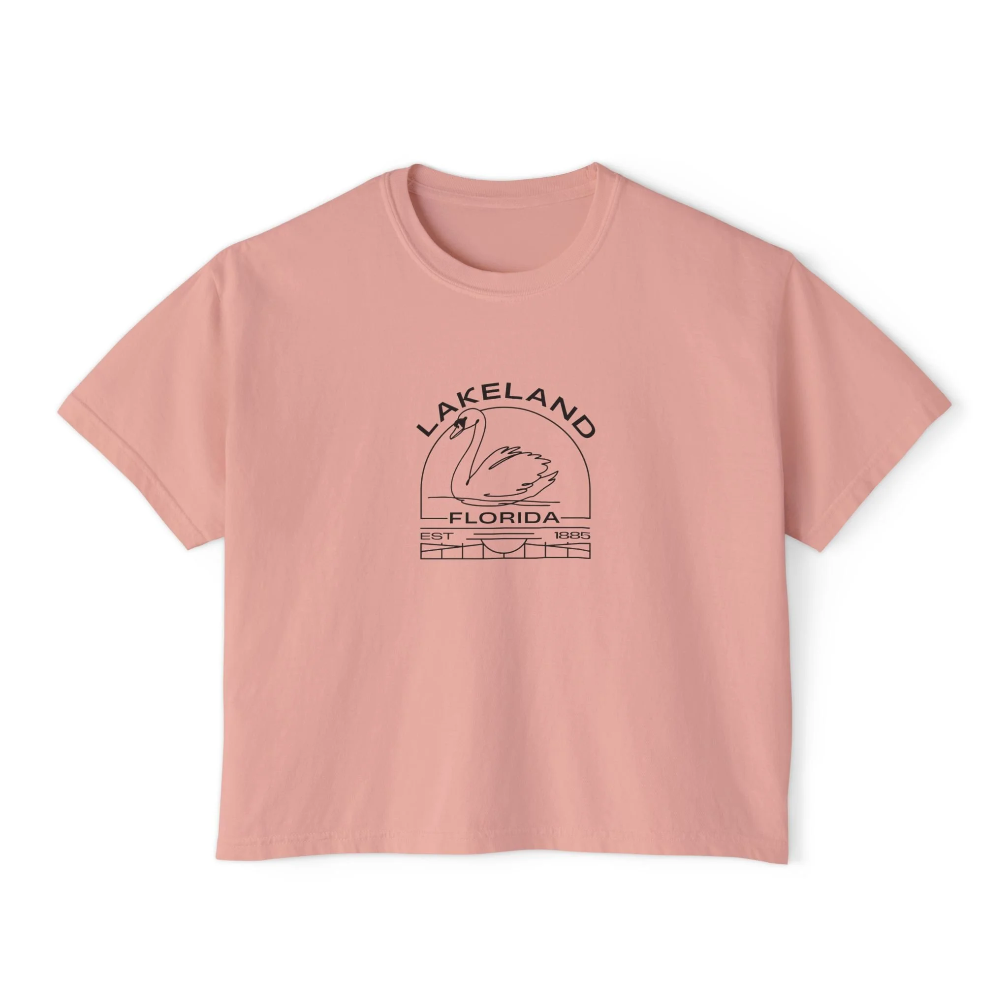 Lakeland Florida Swan Women's Boxy Comfort Colors Tee