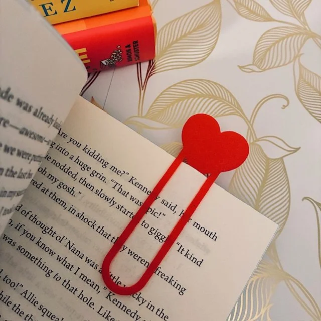 Valentine's Day Heart Bookmark - 3D Printed PLA - Red or Pink